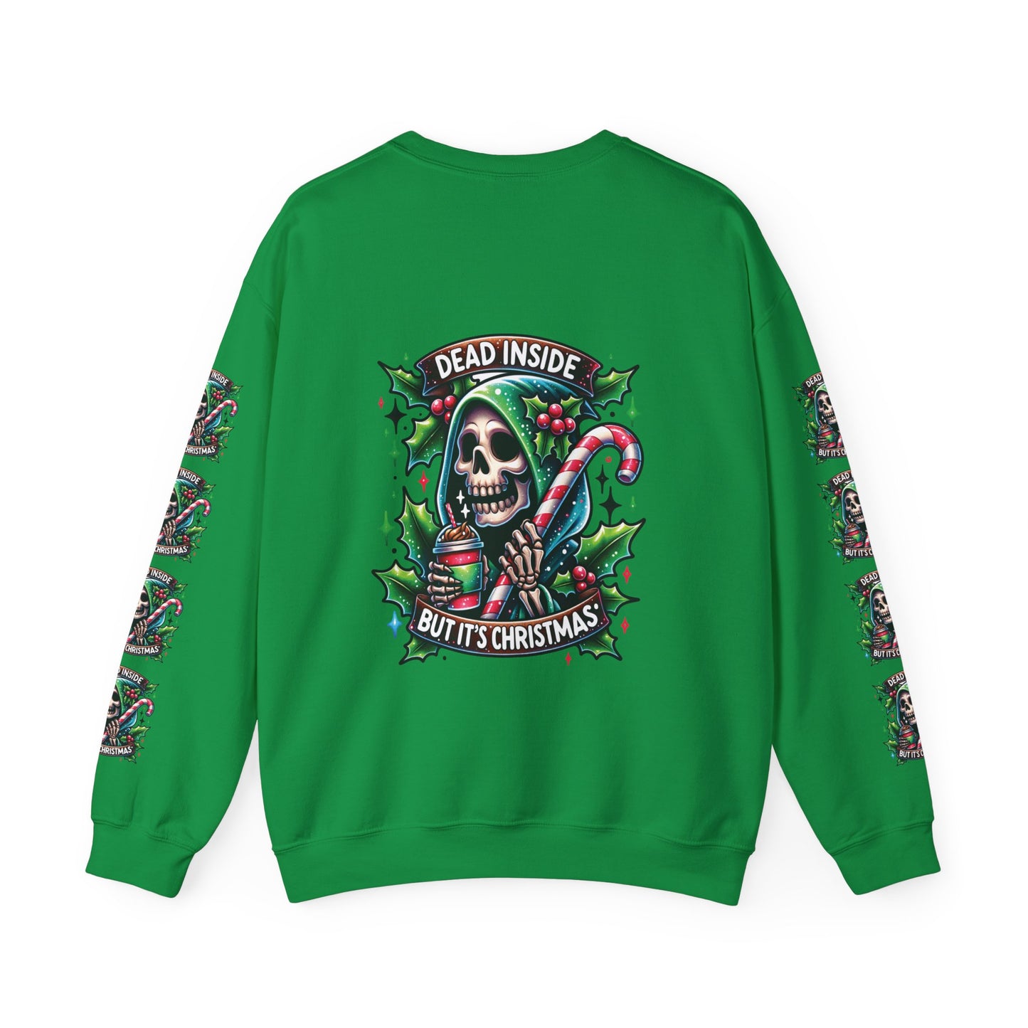 Dead inside but it’s Christmas, ™ Crewneck Sweatshirt ( sleeve design )