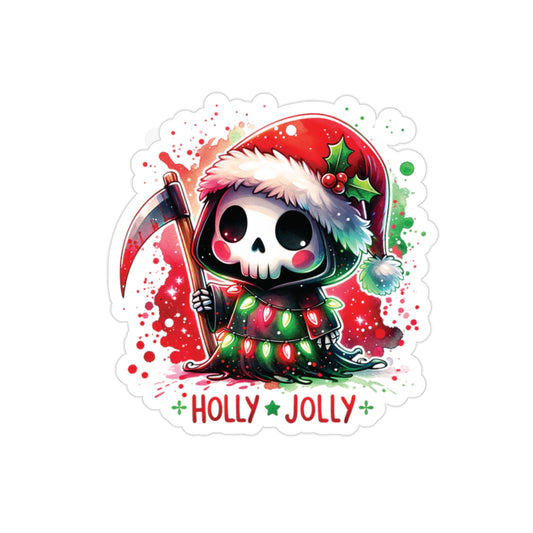 Holly jolly, Transparent Outdoor Stickers, Die-Cut, 1pc