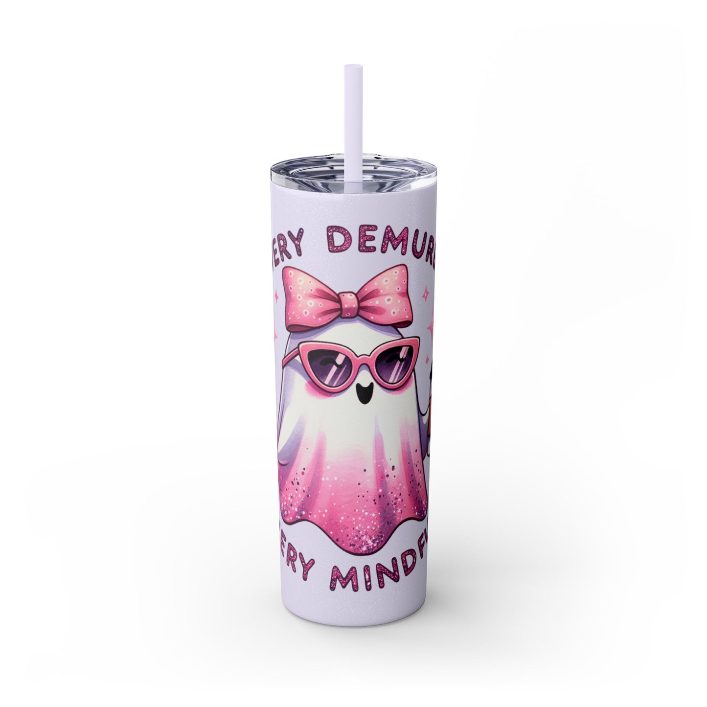 Very demure, Skinny Tumbler with Straw, 20oz