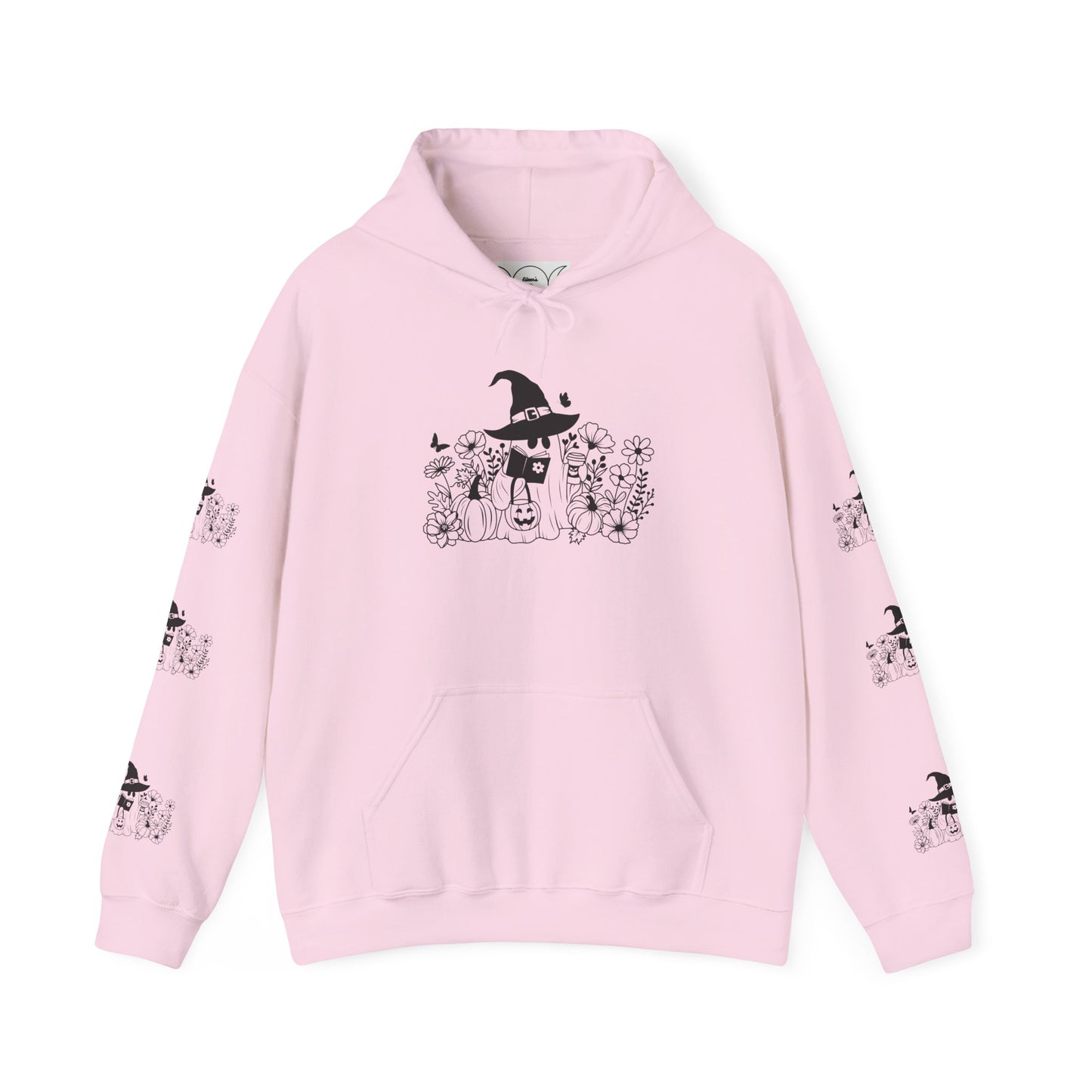 Cozy boo reading,  Unisex Heavy Blend™ Hooded Sweatshirt (sleeve design)