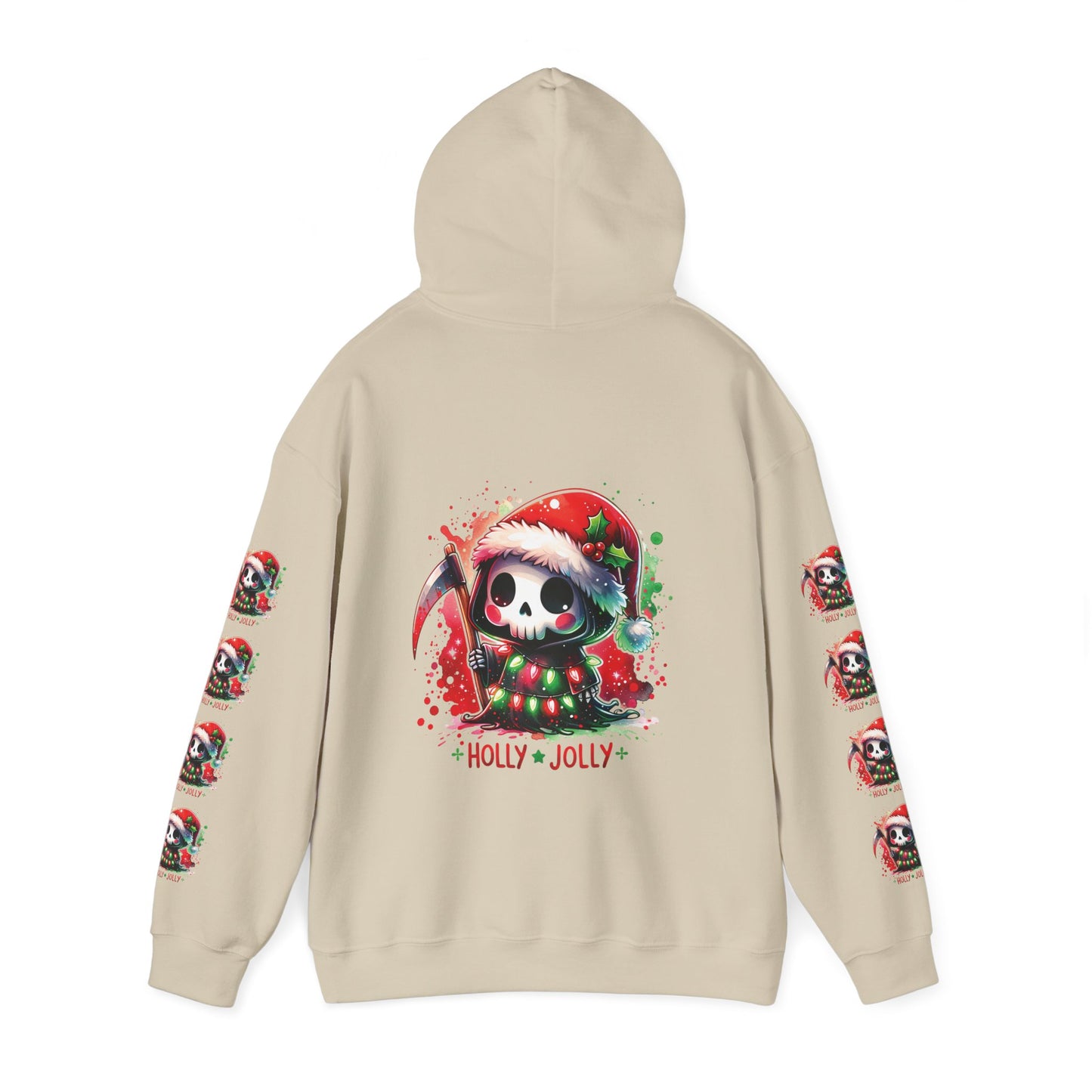 Holly jolly, Unisex Heavy Blend™ Hooded Sweatshirt (no side arm design)