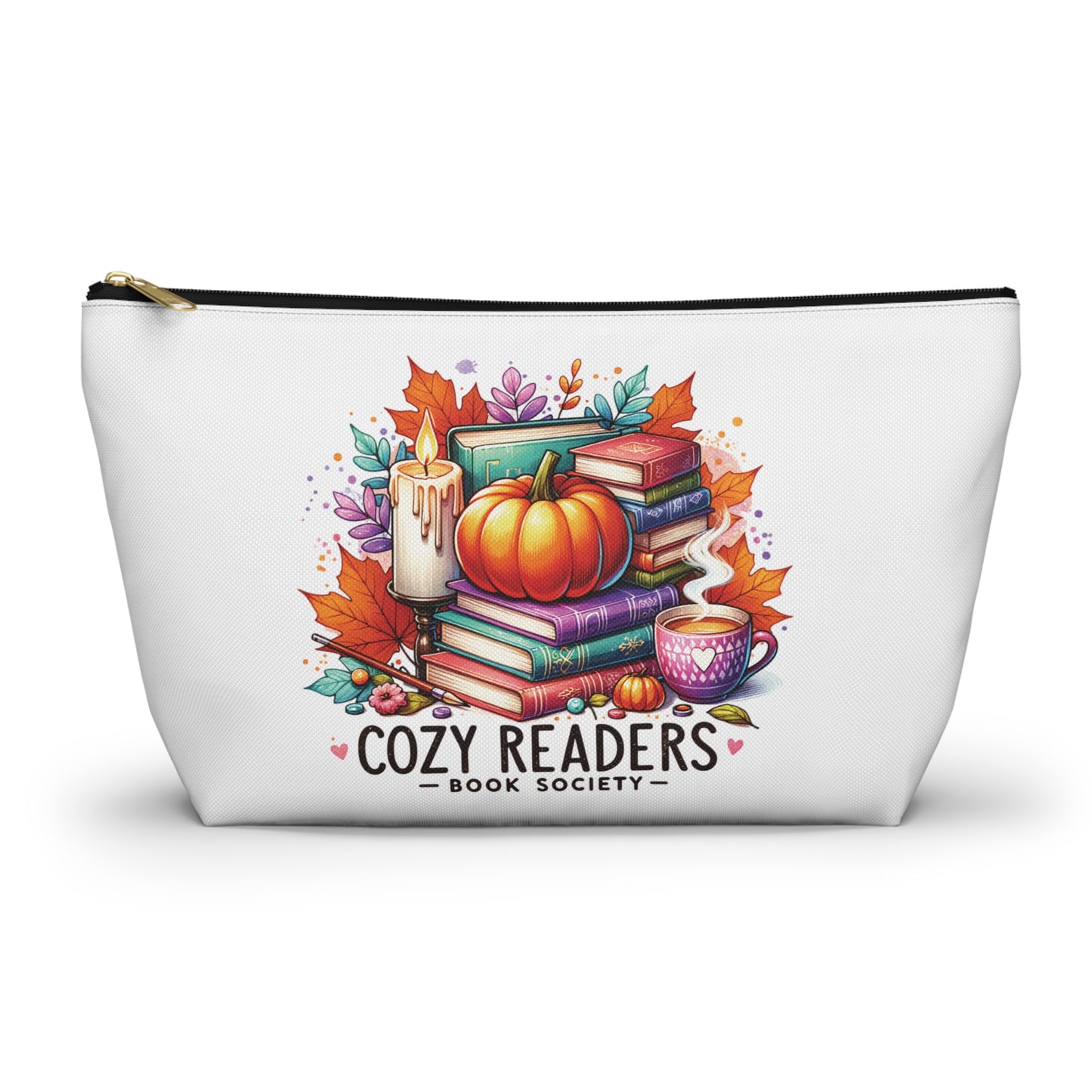 Cozy reader book society,  Accessory Pouch w T-bottoms