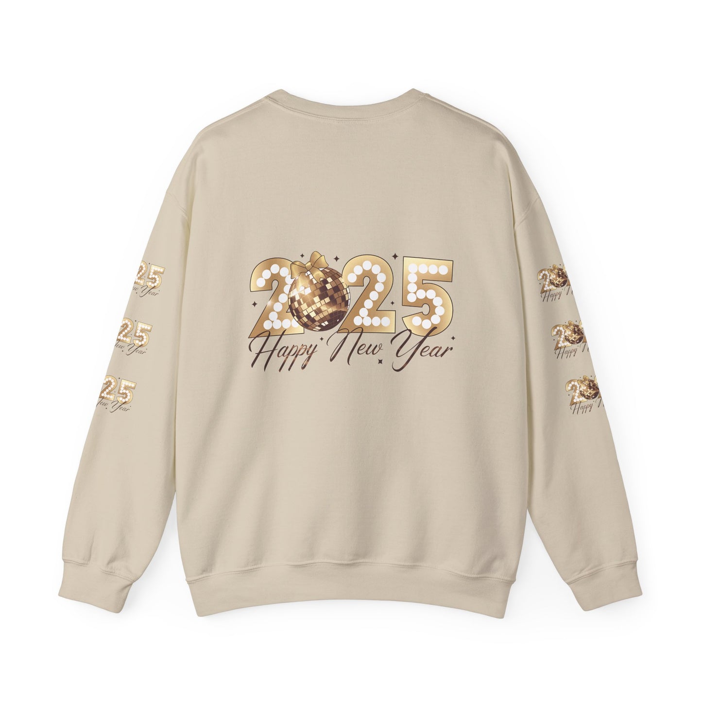 Happy year, Unisex Heavy Blend™ Crewneck Sweatshirt (sleeve design)