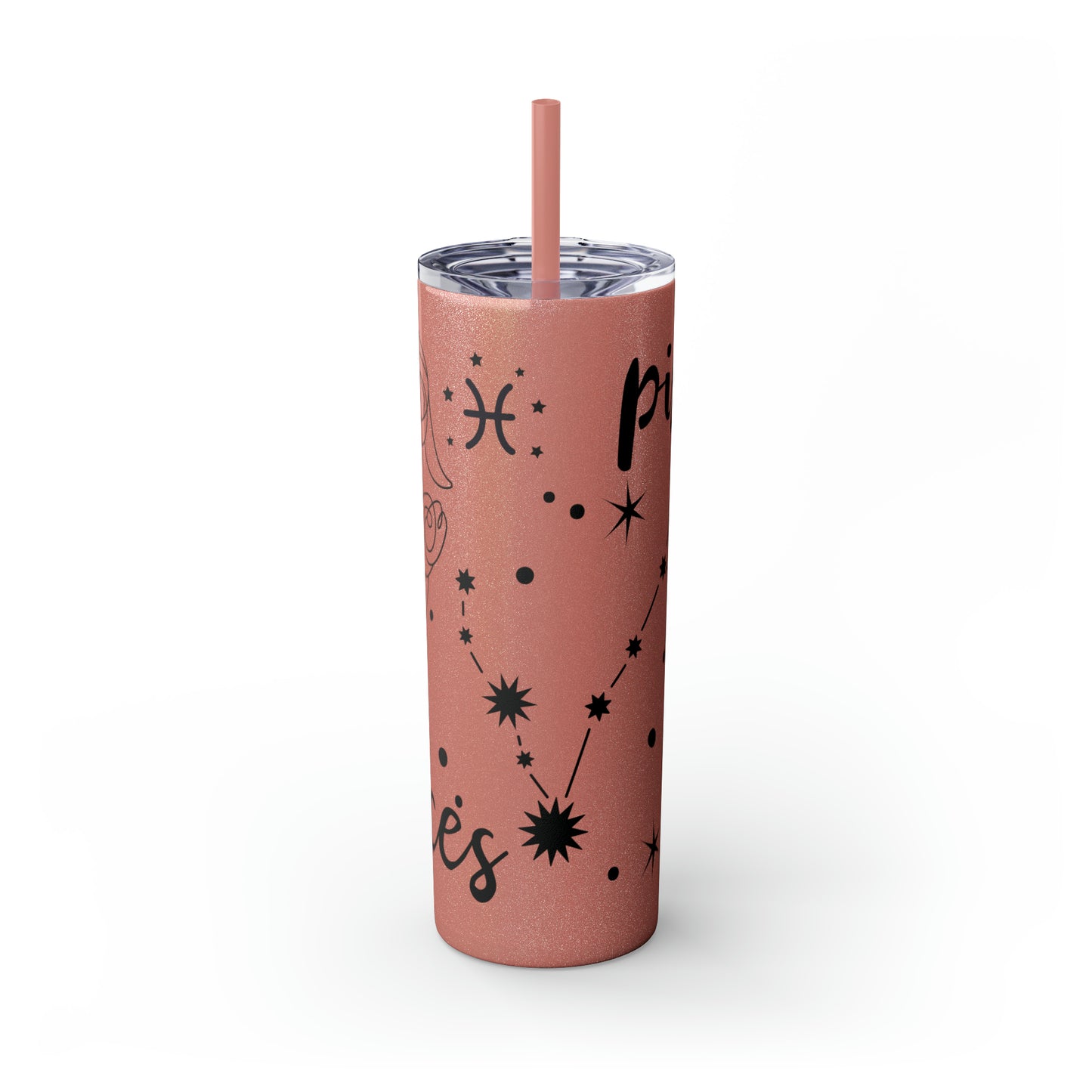 Pisces , Skinny Tumbler with Straw, 20oz