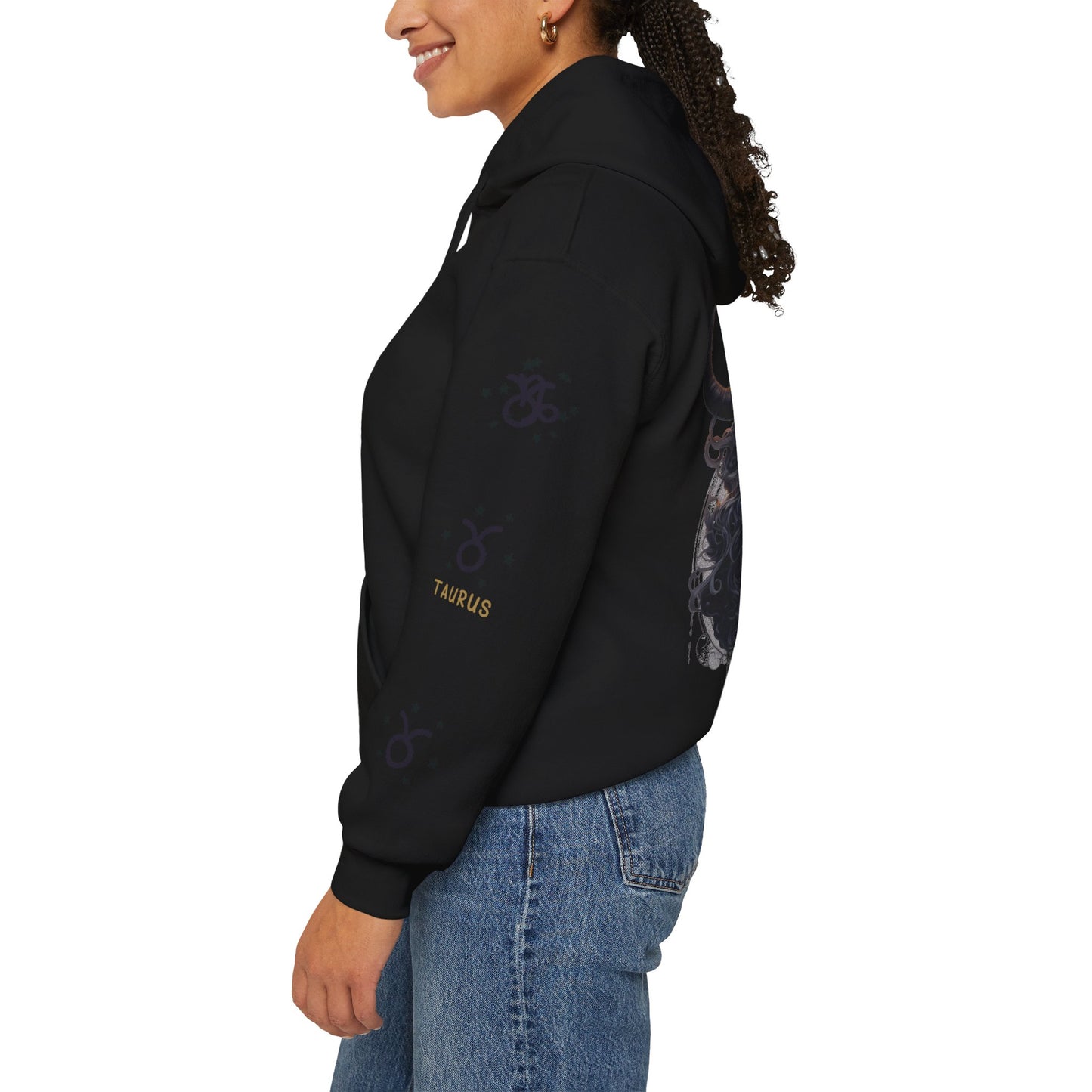 Taurus, Unisex Heavy Blend™ Hooded Sweatshirt (sleeve design )