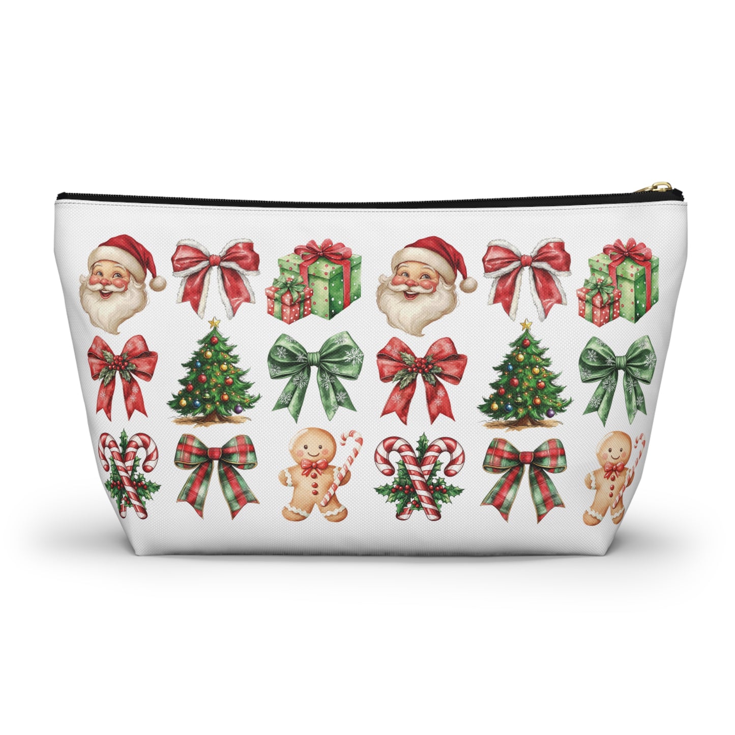 Christmas Football and bows,  Accessory Pouch w T-bottoms