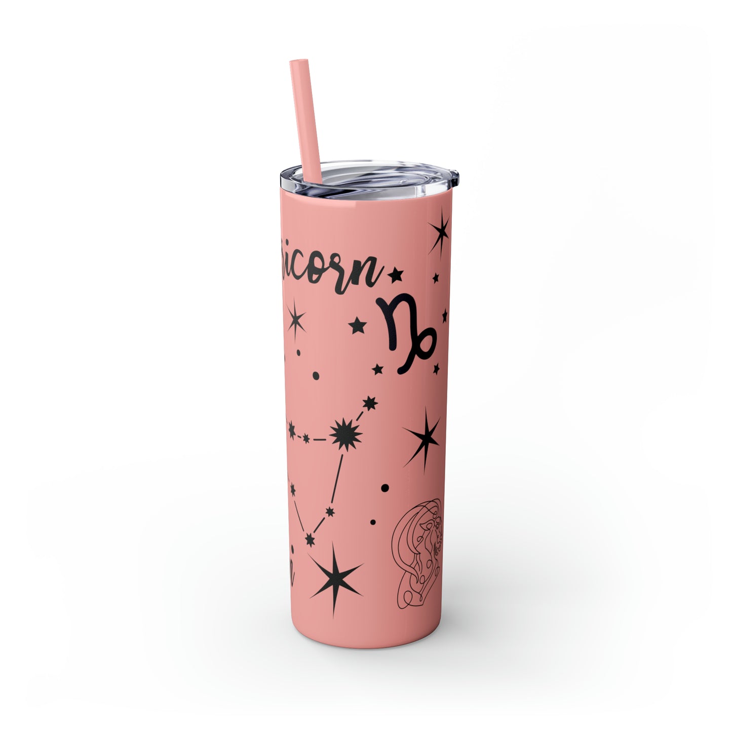 Capricorn Skinny Tumbler with Straw, 20oz