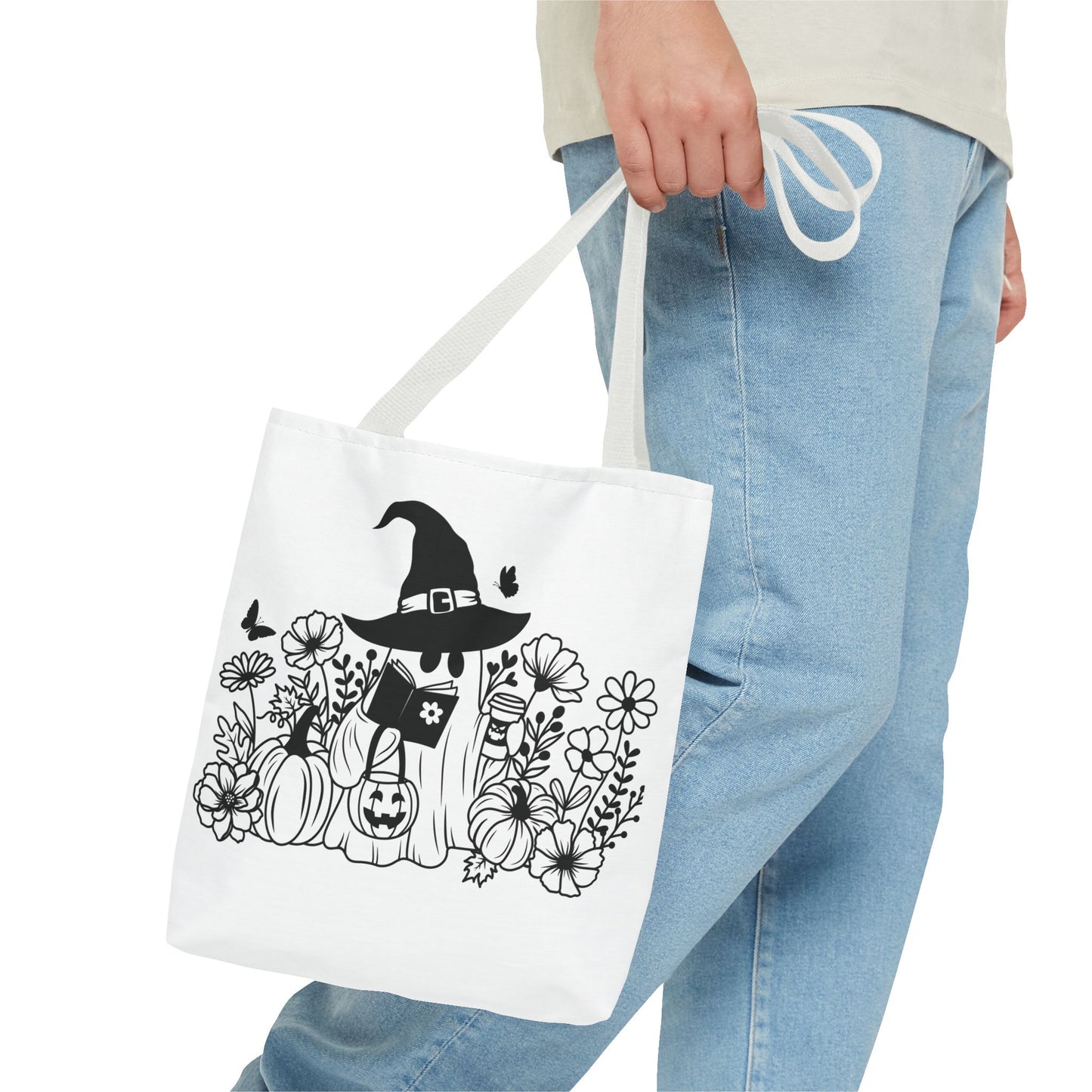 Cozy boo reading, Tote Bag (AOP)