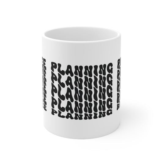 Coffee planning repeat, Ceramic Mug 11oz