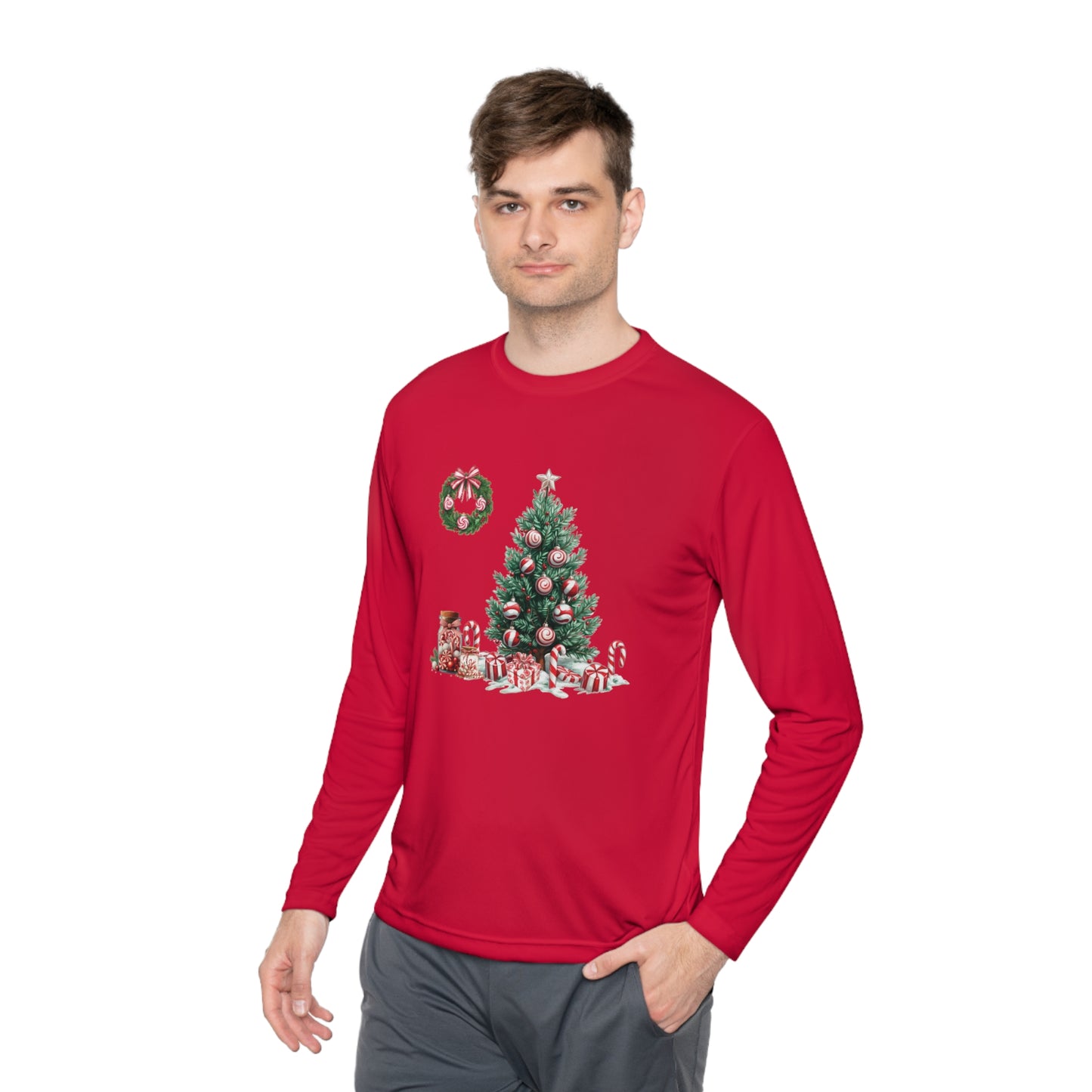 Peppermint Christmas,  Unisex Lightweight Long Sleeve Tee