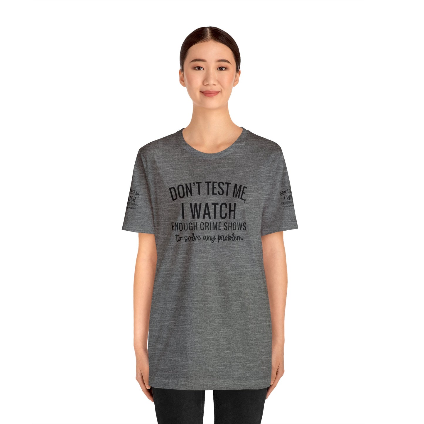 True crime watcher arm design, Unisex Jersey Short Sleeve Tee