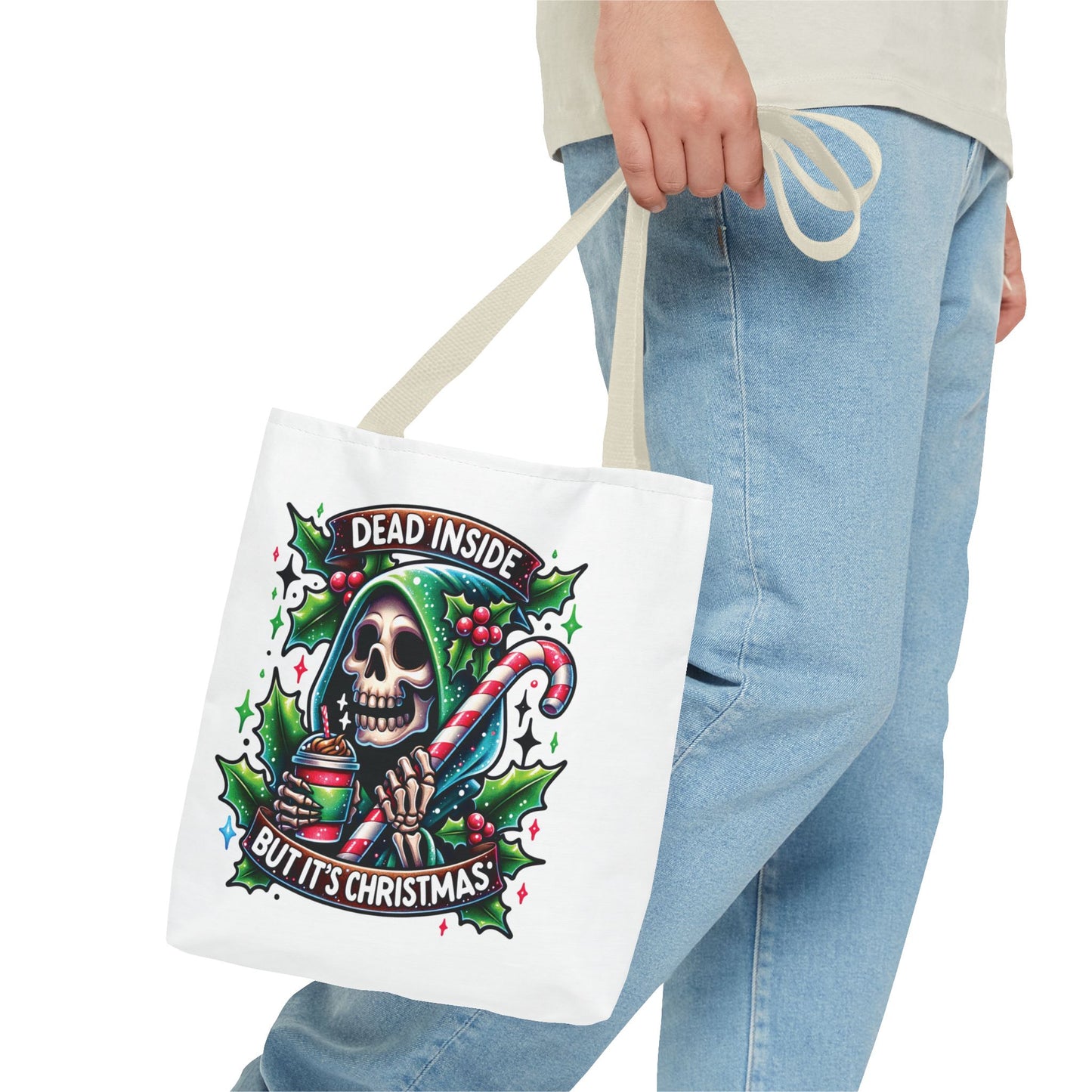 Dead inside but it’s Christmas, Tote Bag (AOP)