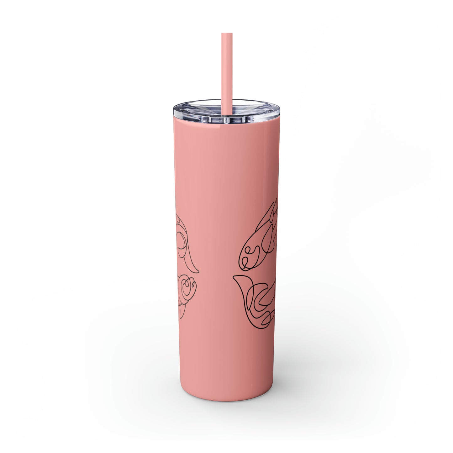 Pisces , Skinny Tumbler with Straw, 20oz