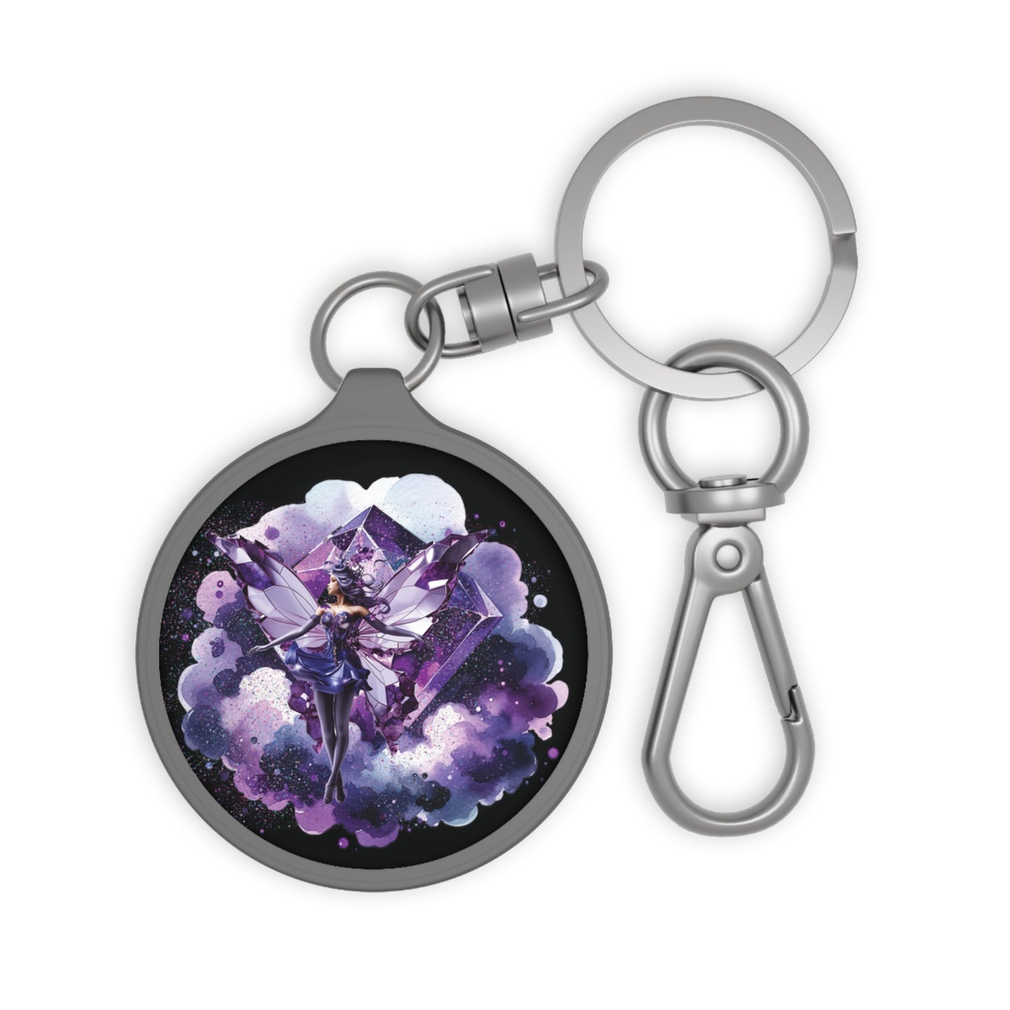 February amethyst fairy, Keyring Tag