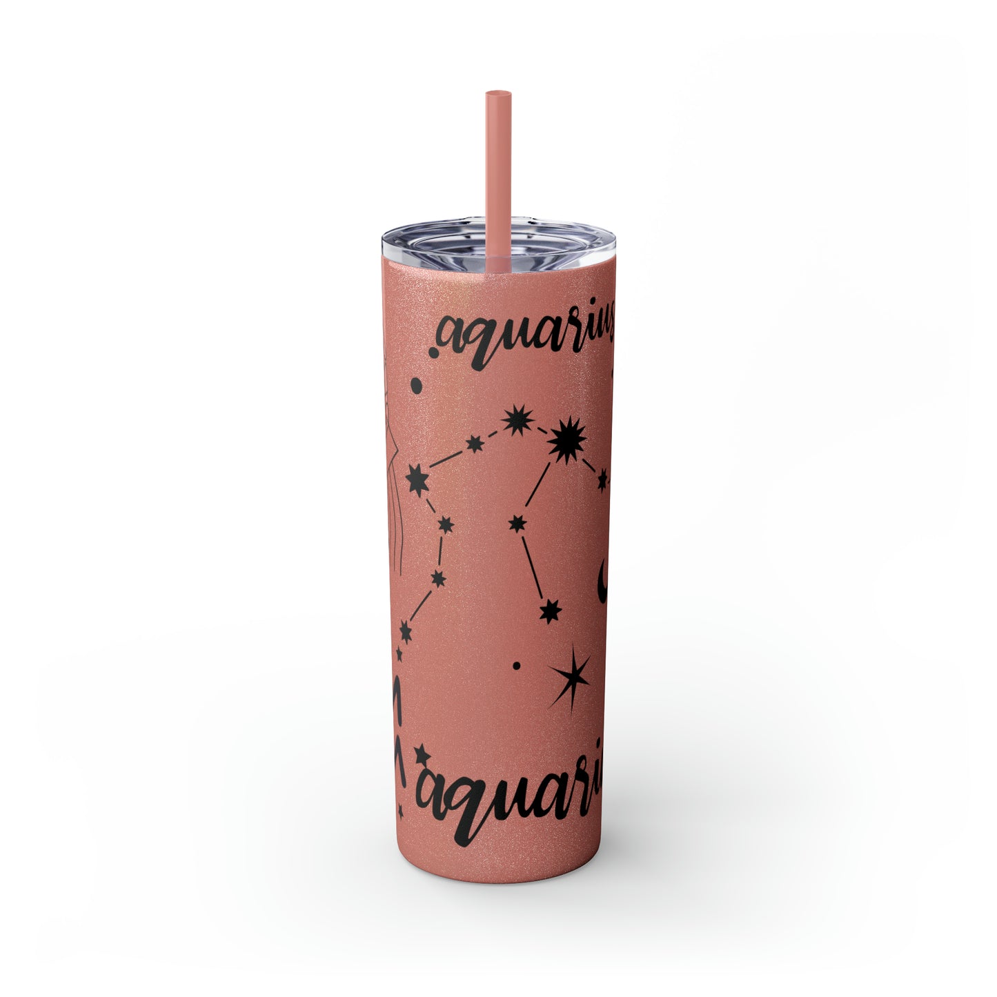 Aquarius, Skinny Tumbler with Straw, 20oz