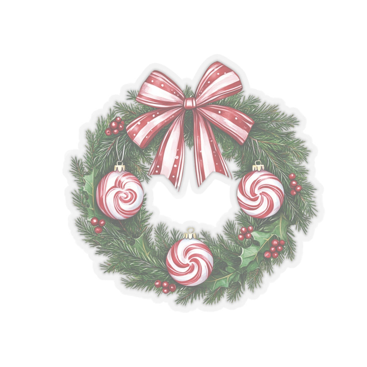 Peppermint Christmas, Kiss-Cut Stickers