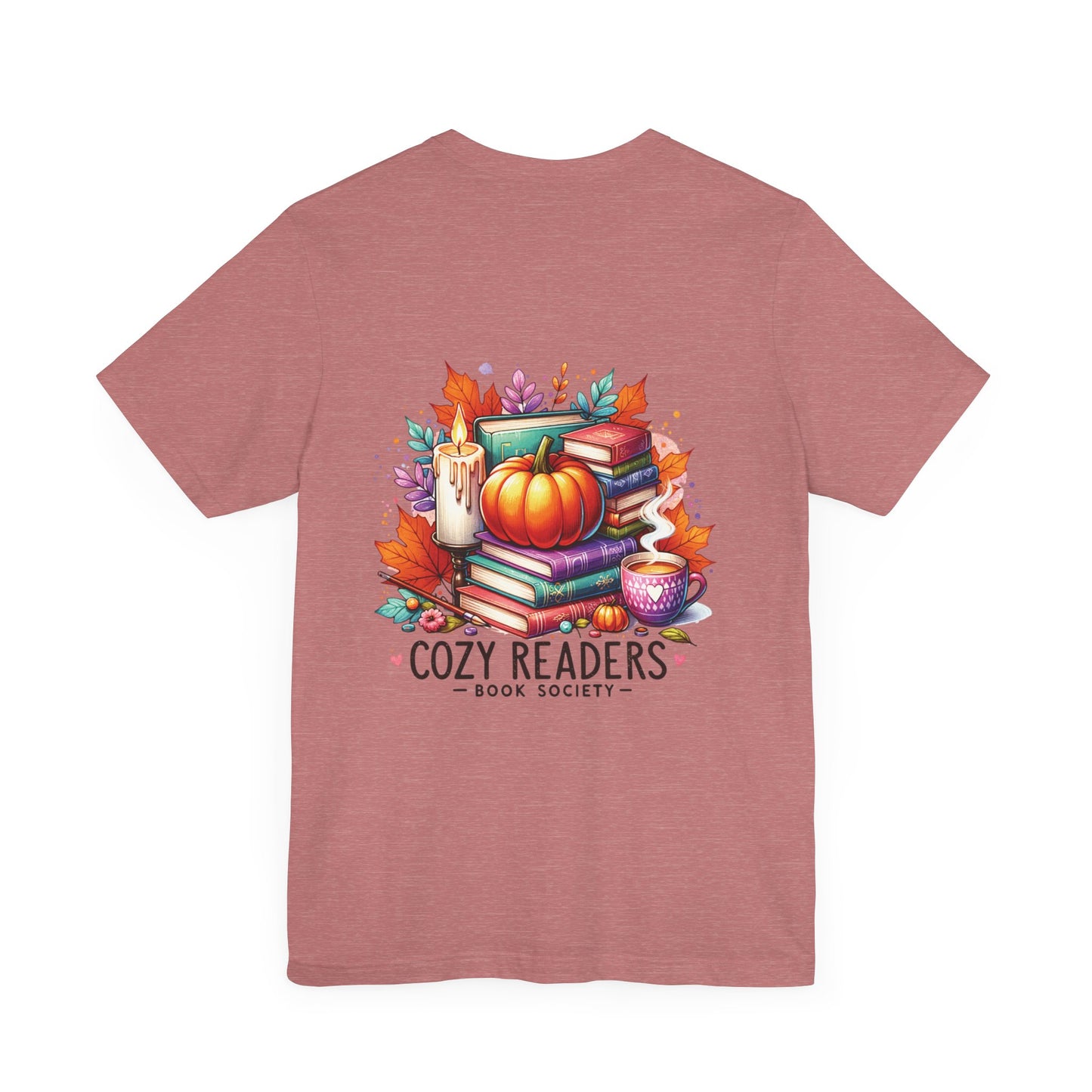 Cozy readers book society, Unisex Jersey Short Sleeve Tee (no arm design)