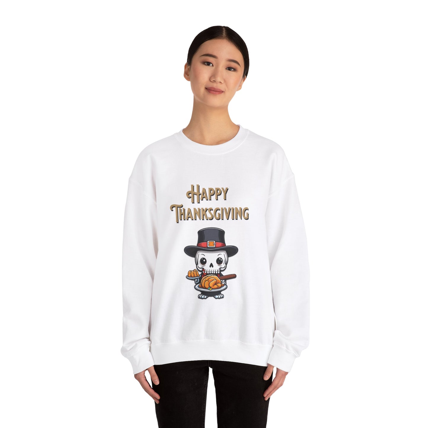 Happy thanksgiving, ™ Crewneck Sweatshirt ( sleeve design )