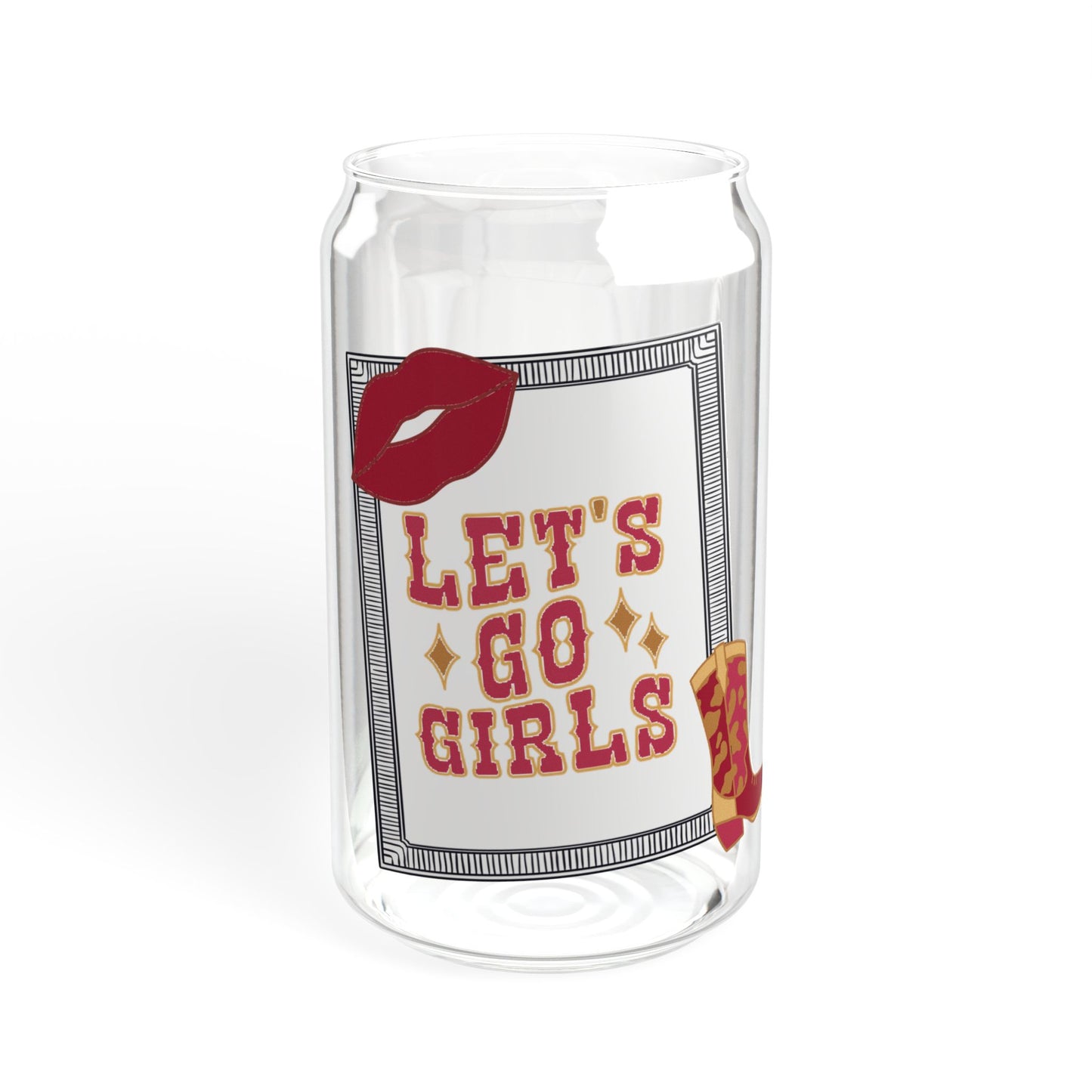 Let’s go girls, Sipper Glass, 16oz