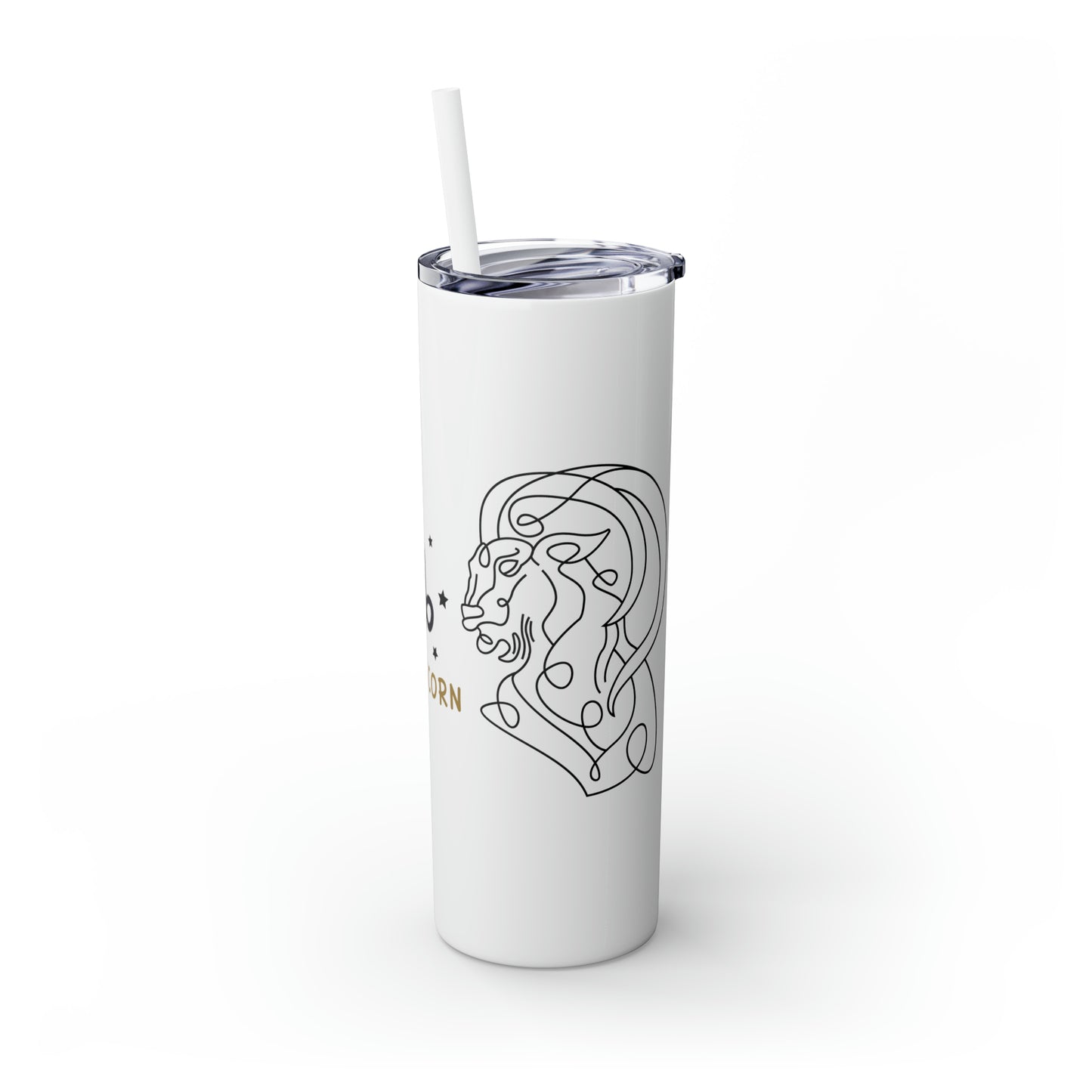 Capricorn Skinny Tumbler with Straw, 20oz