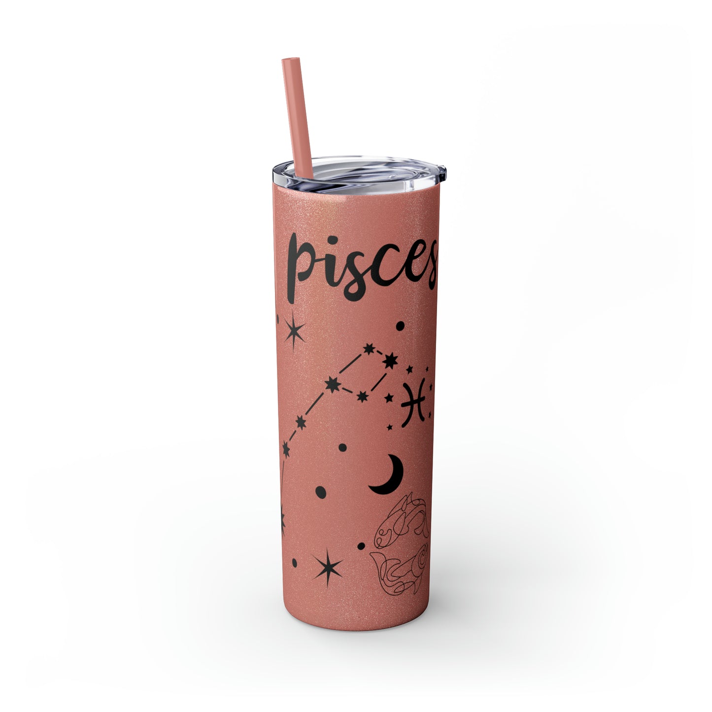 Pisces , Skinny Tumbler with Straw, 20oz