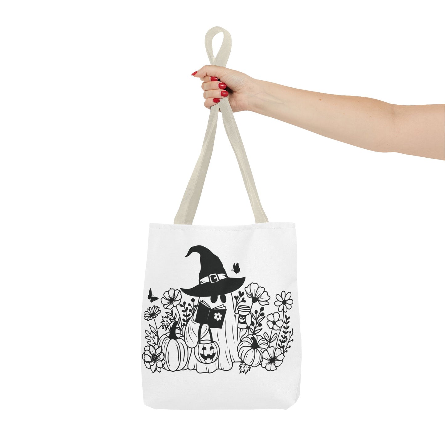 Cozy boo reading, Tote Bag (AOP)