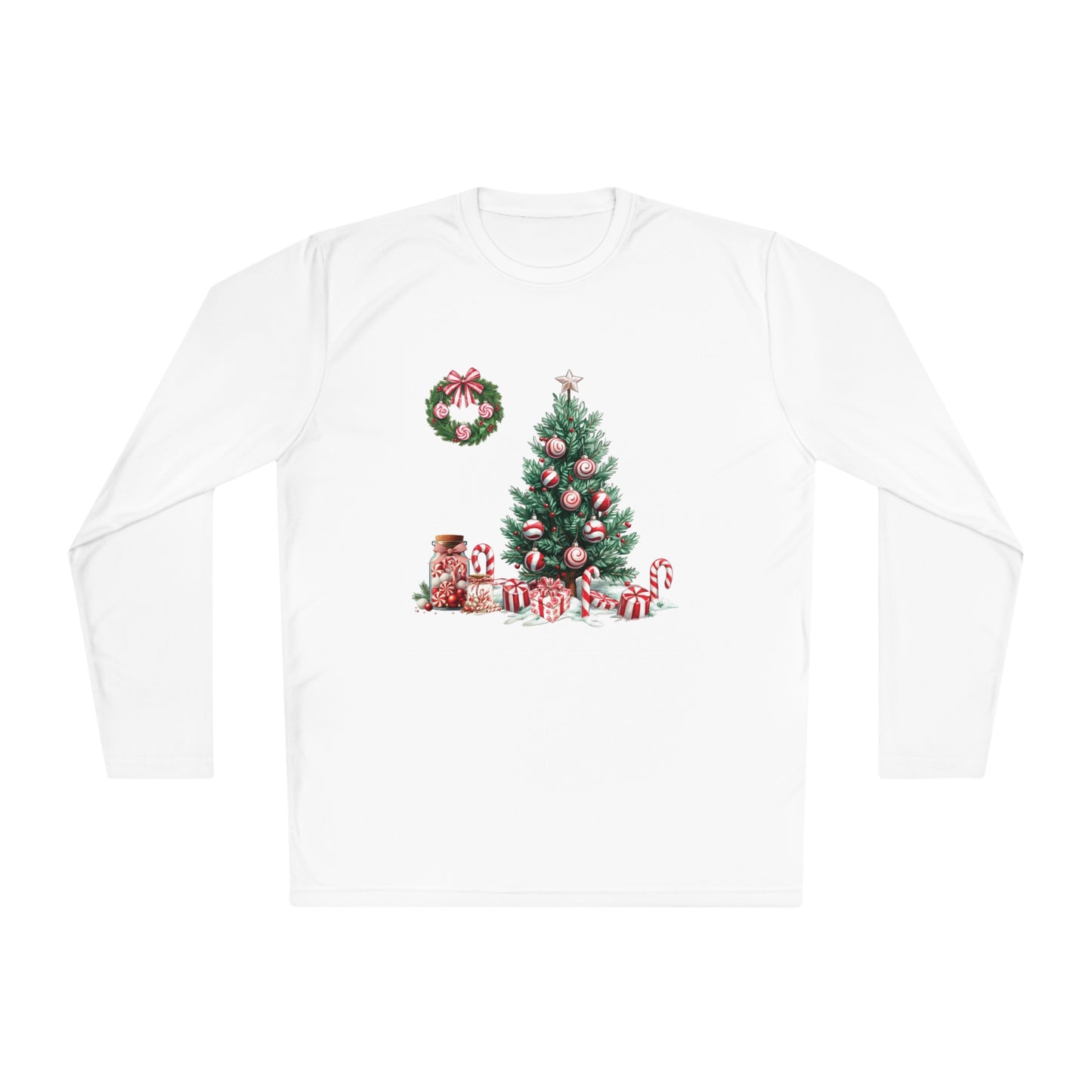 Peppermint Christmas,  Unisex Lightweight Long Sleeve Tee