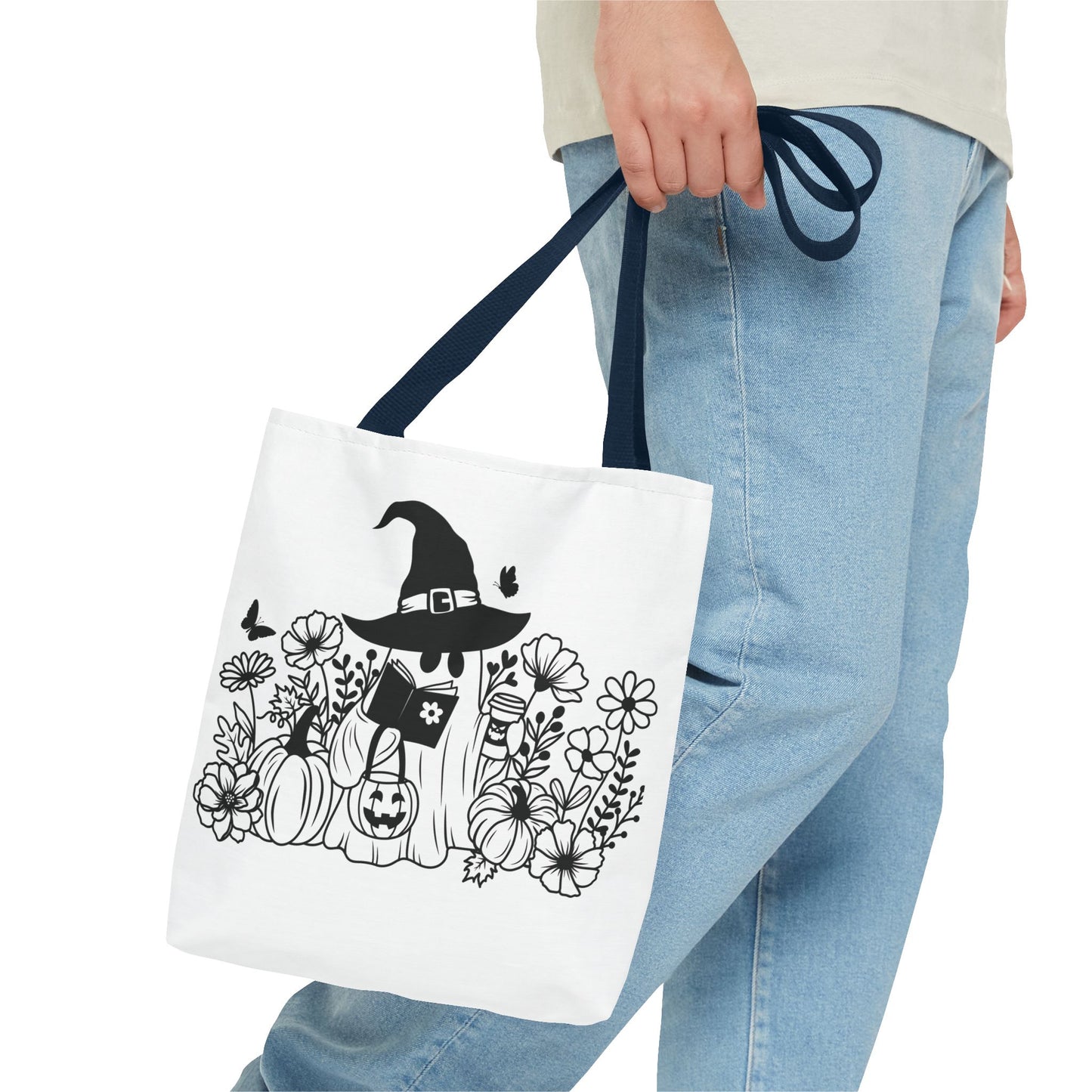 Cozy boo reading, Tote Bag (AOP)