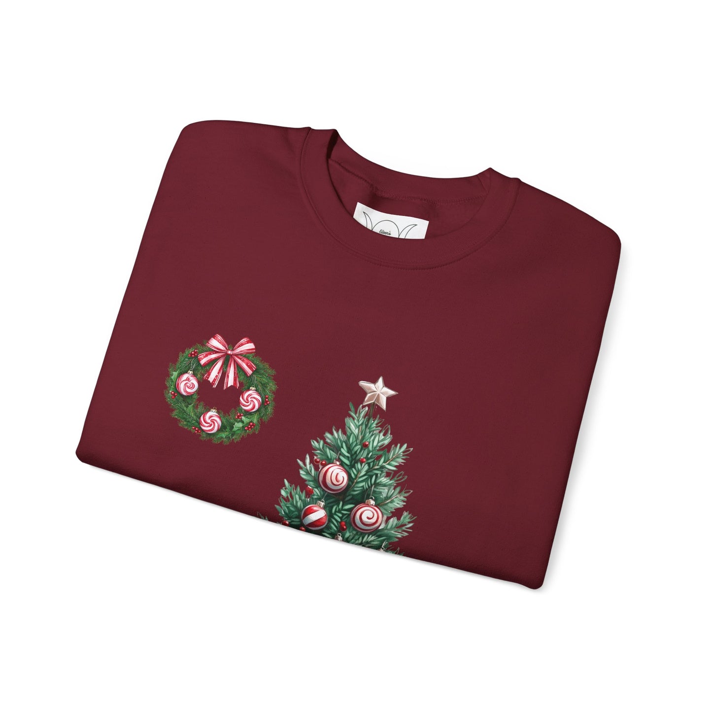 Peppermint Christmas, ™ Crewneck Sweatshirt ( sleeve design )