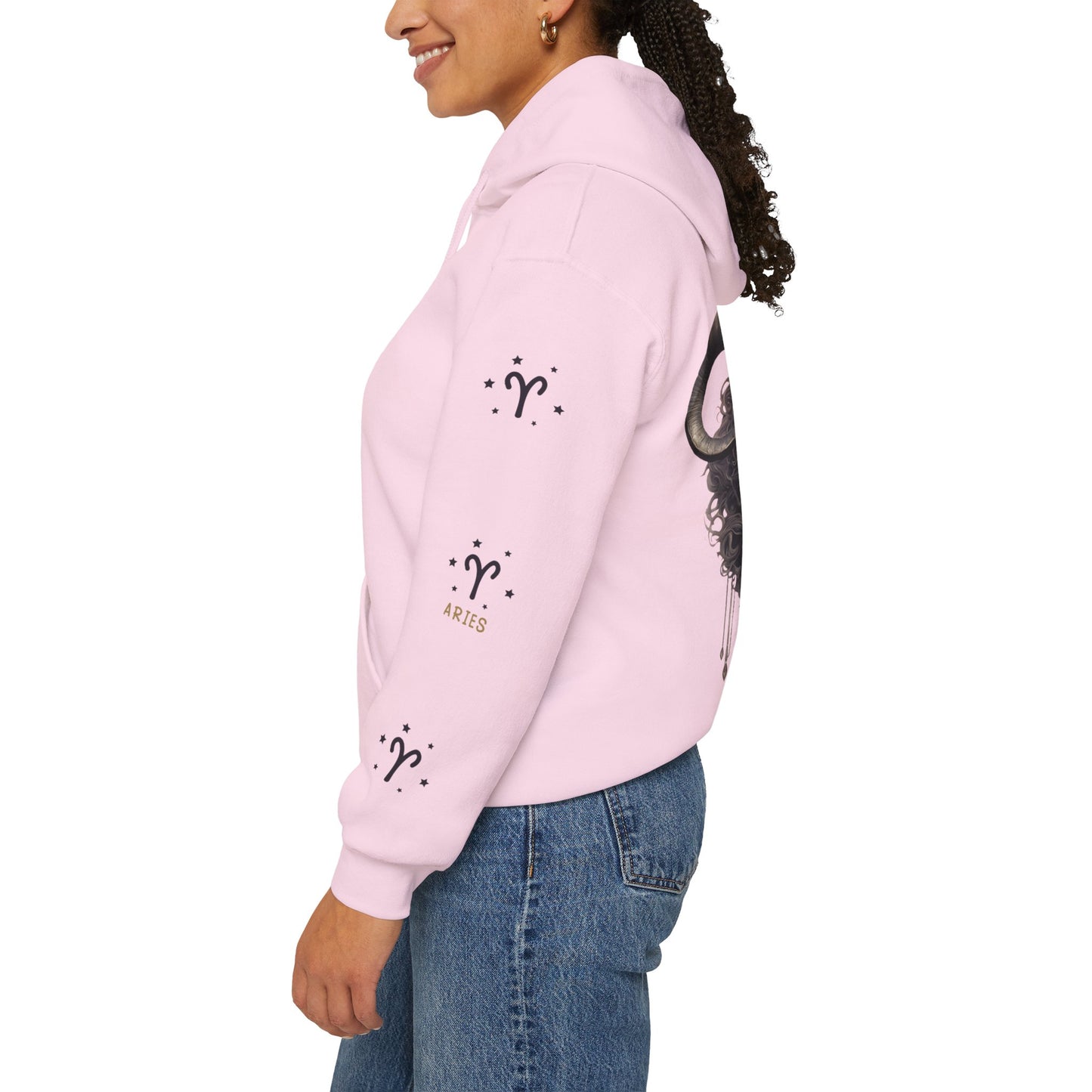 Aries,  Unisex Heavy Blend™ Hooded Sweatshirt (no side arm design)