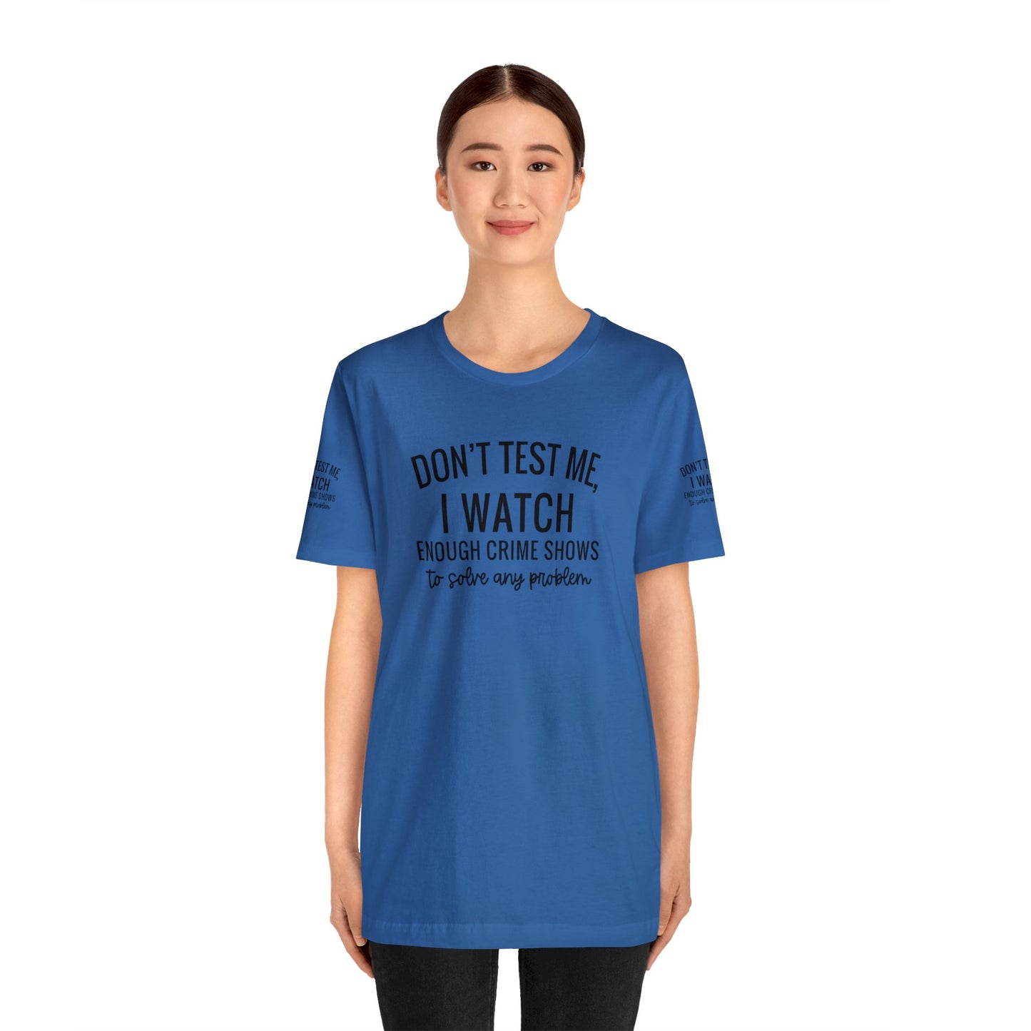 True crime watcher arm design, Unisex Jersey Short Sleeve Tee