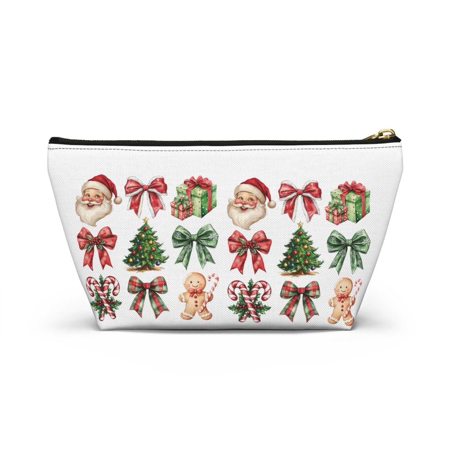 Christmas Football and bows,  Accessory Pouch w T-bottoms