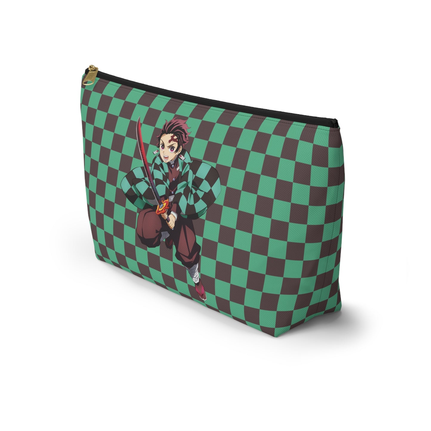 Black & green checkers   Accessory Pouch w T-bottoms