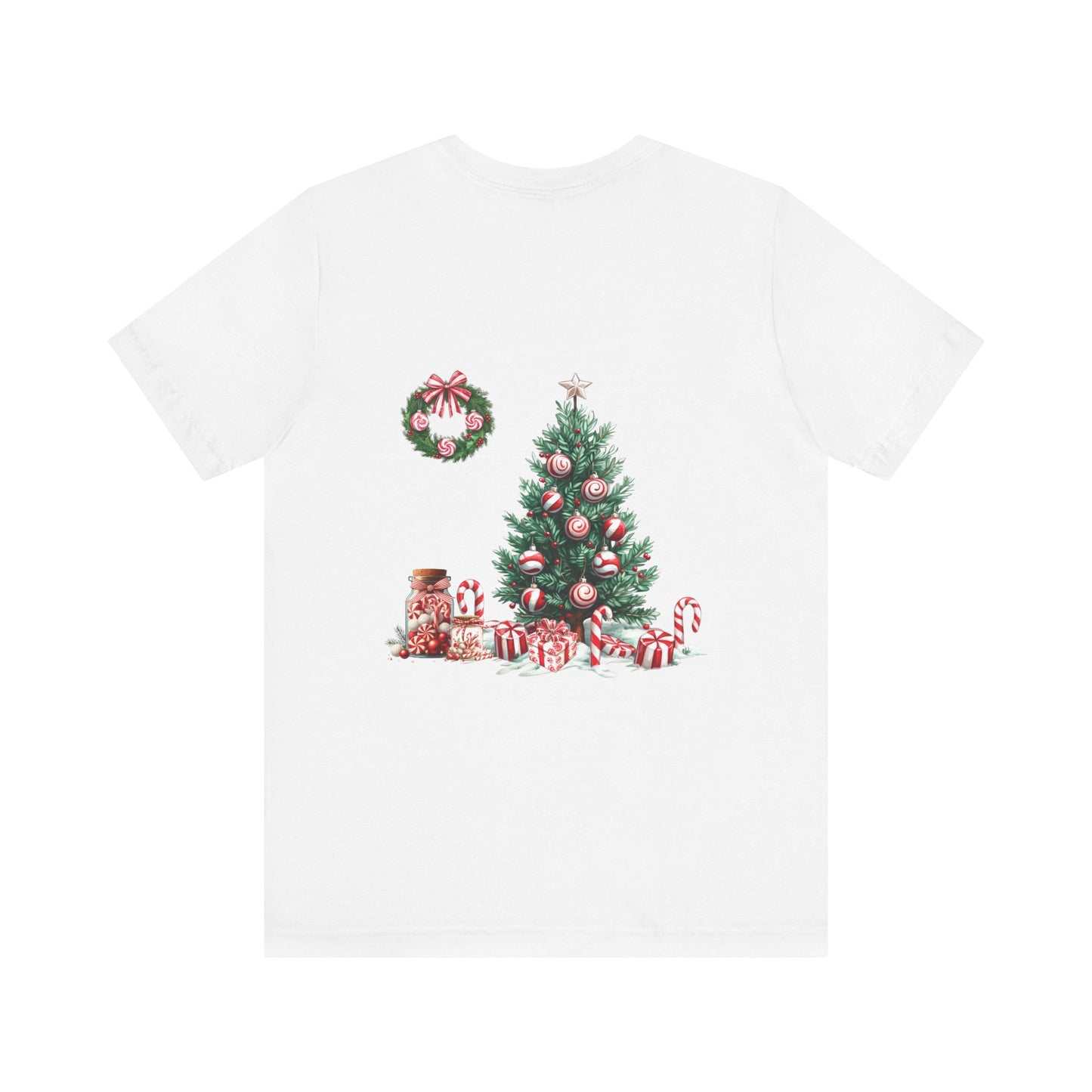 Peppermint Christmas, Unisex Jersey Short Sleeve Tee ( No sleeve design)