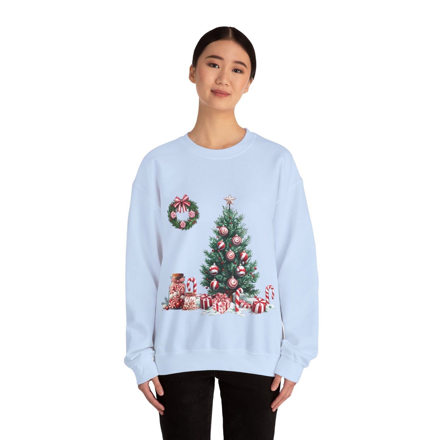 Peppermint Christmas , ™ Crewneck Sweatshirt ( no sleeve design )