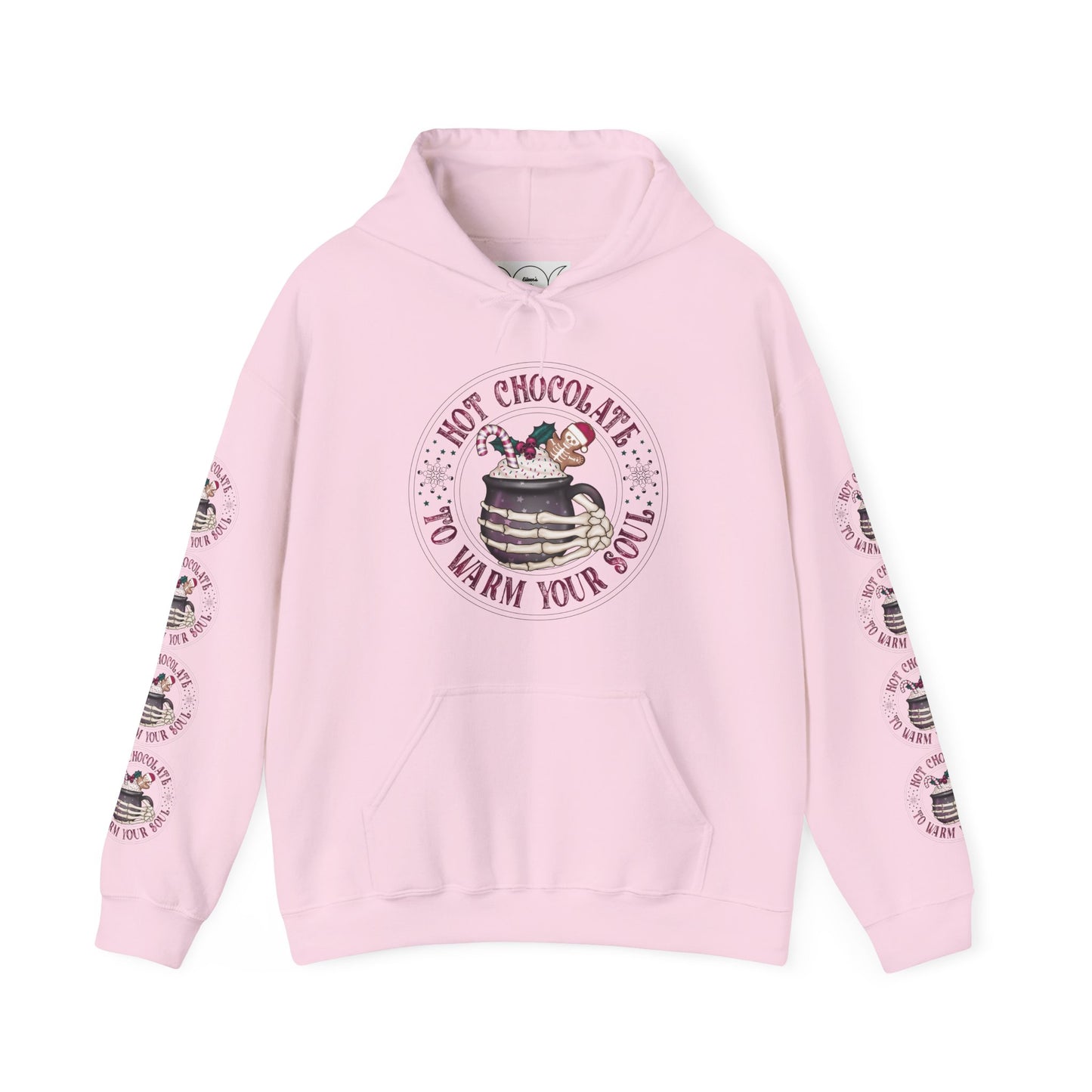 Hot chocolate to warm up my soul,  Unisex Heavy Blend™ Hooded Sweatshirt (side arm design)