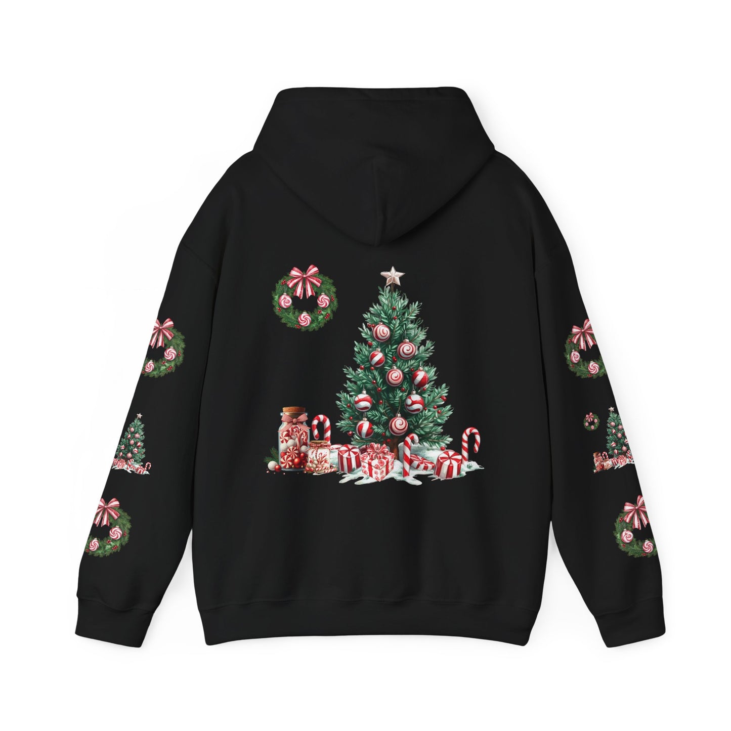 Peppermint Christmas,  Unisex Heavy Blend™ Hooded Sweatshirt (no side arm design)