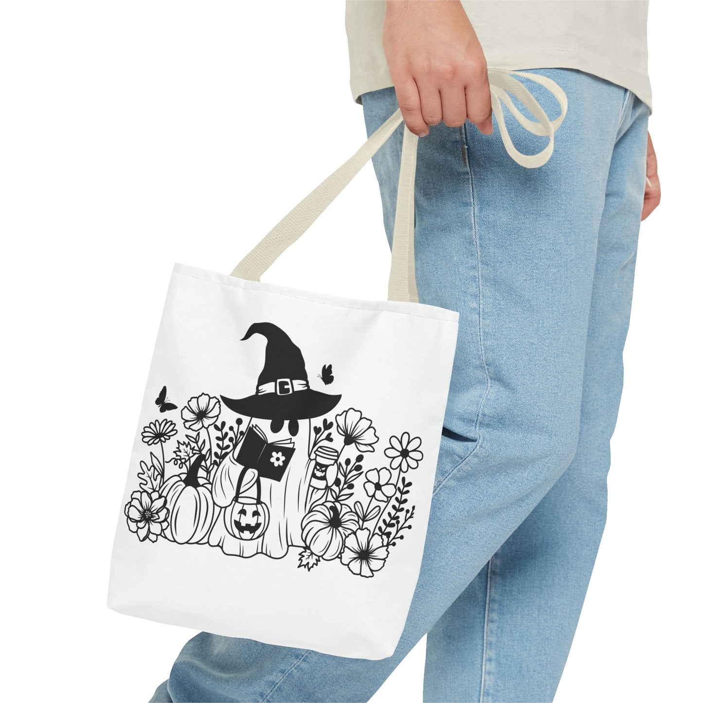 Cozy boo reading, Tote Bag (AOP)