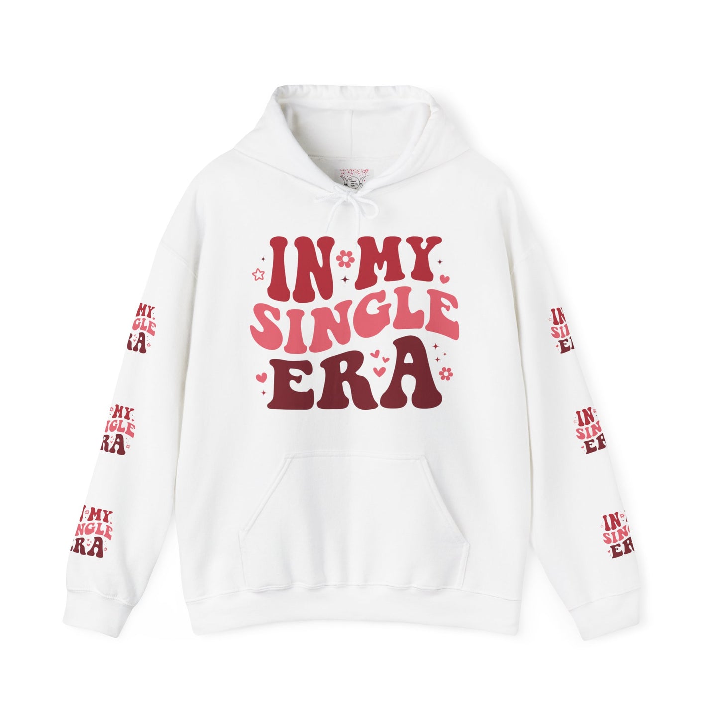 In my single era, Unisex Heavy Blend™ Hooded Sweatshirt (side arm design)