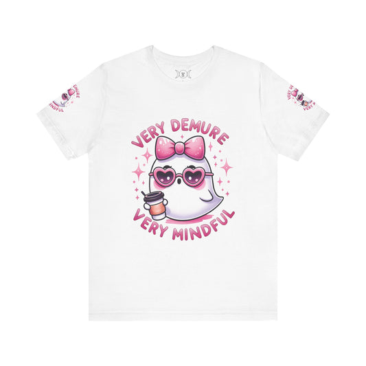 Very demure, Unisex Jersey Short Sleeve Tee (sleeve design)