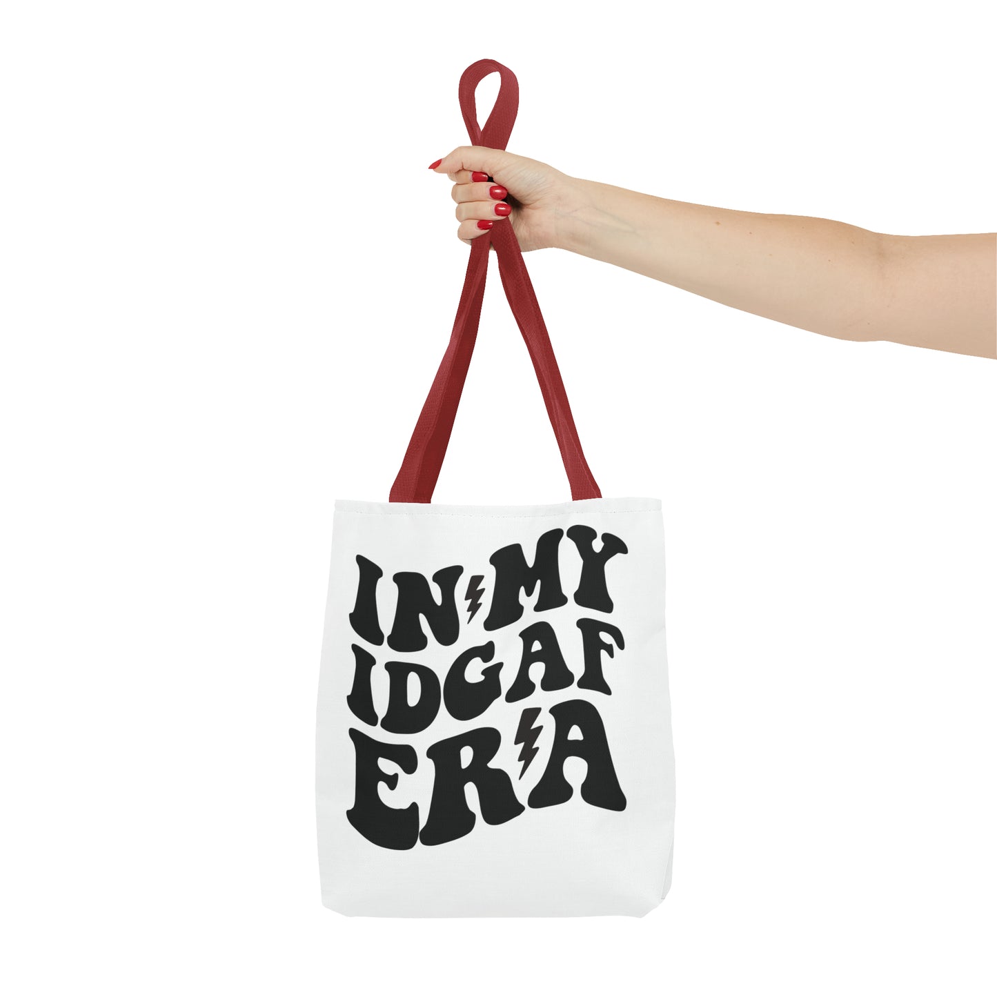 In my IDGAF era, Tote Bag (AOP)