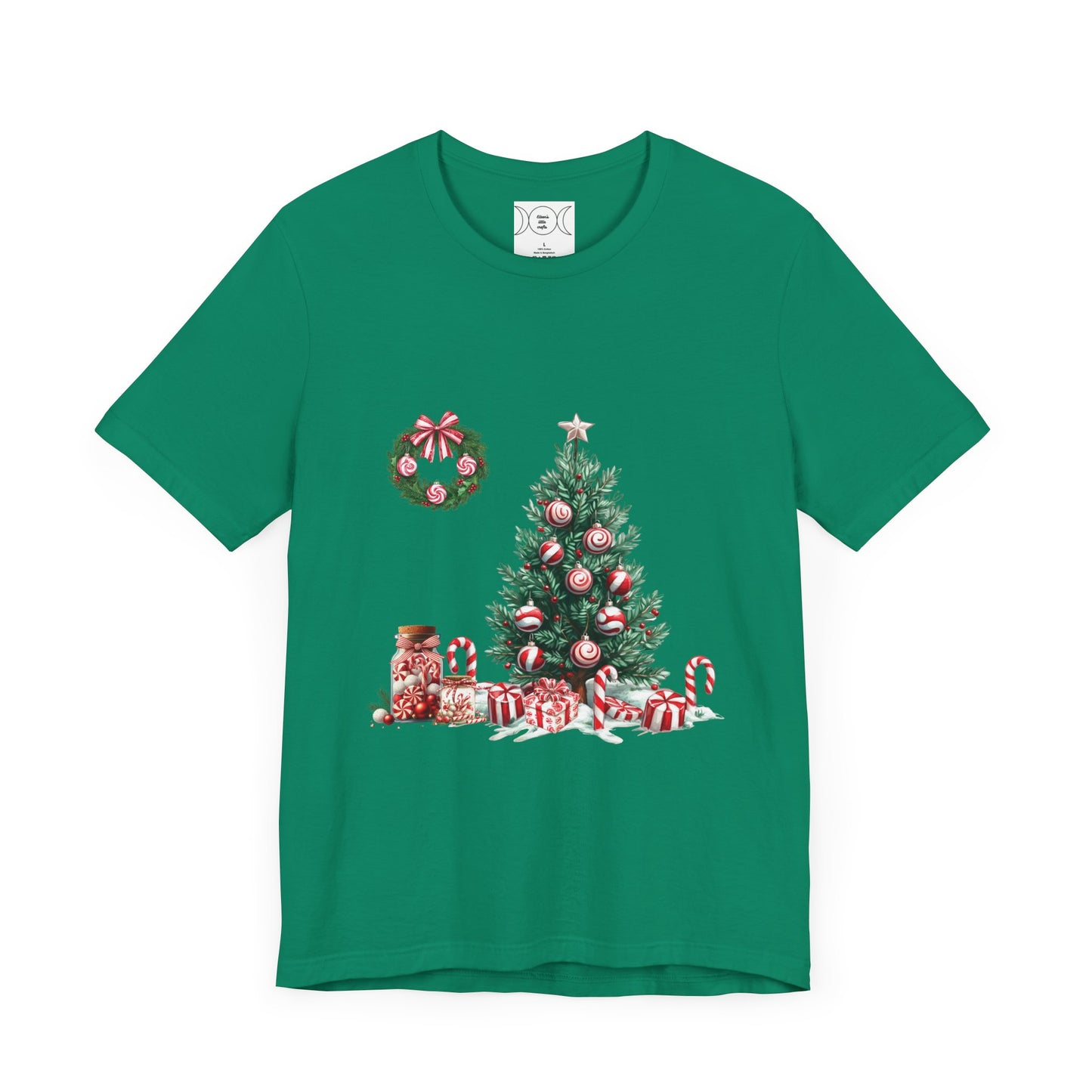 Peppermint Christmas, Unisex Jersey Short Sleeve Tee ( No sleeve design)