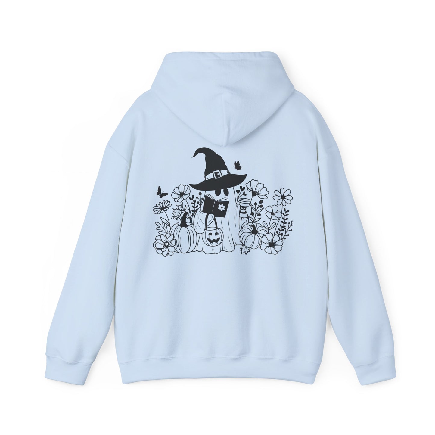 Cozy boo reading,  Unisex Heavy Blend™ Hooded Sweatshirt (no side arm design)