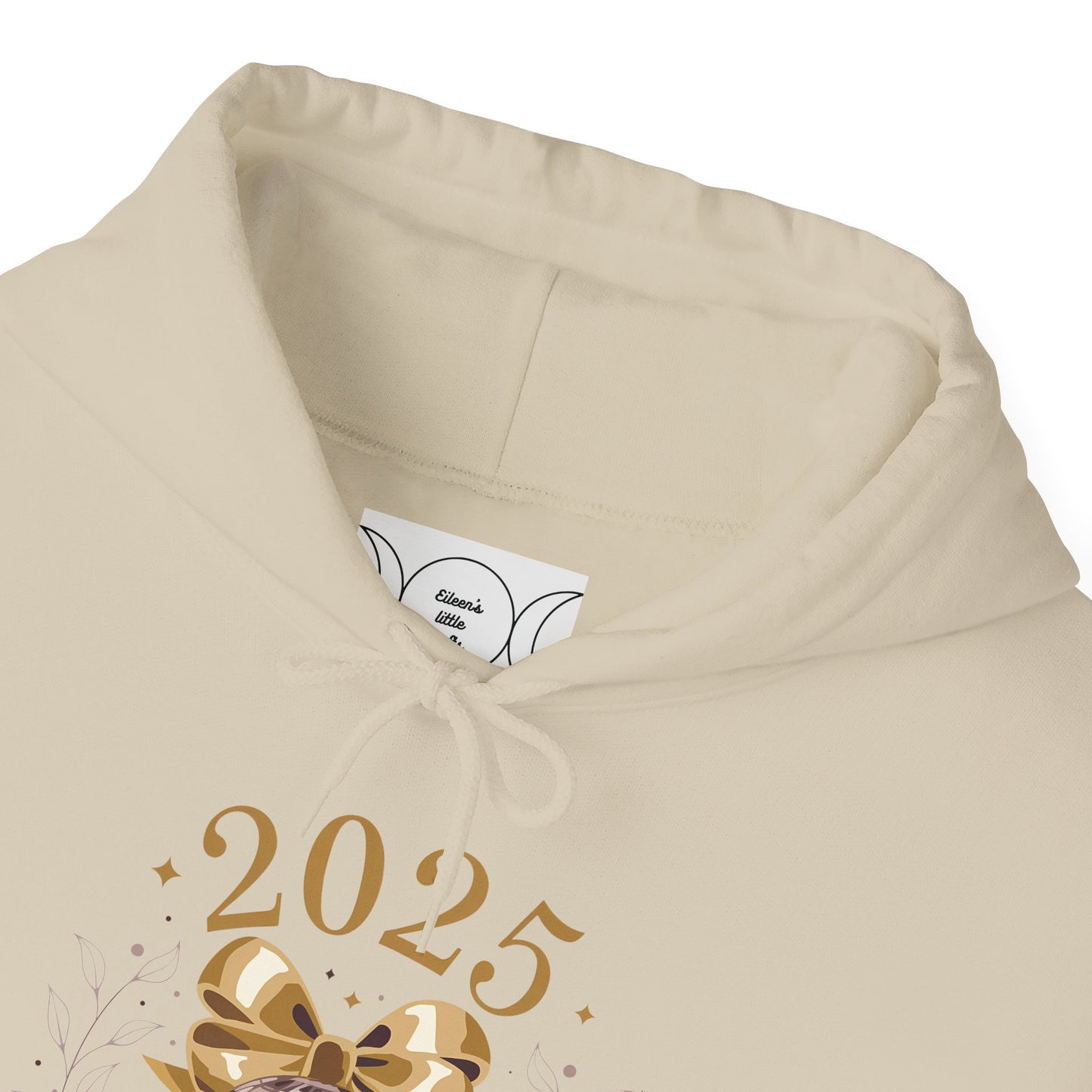 Happy new year, Unisex Heavy Blend™ Hooded Sweatshirt (sleeve arm design)