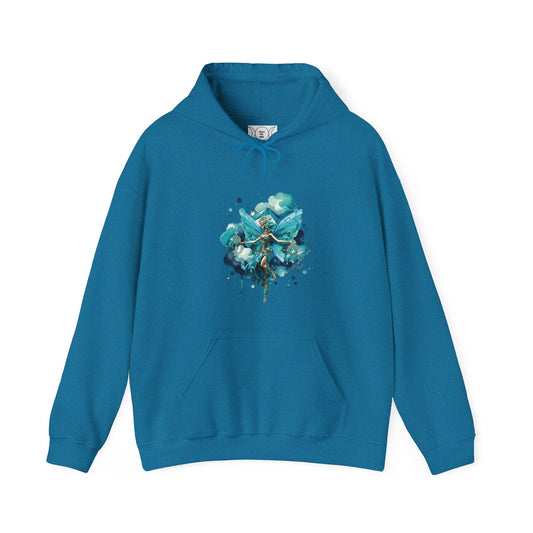 March aquamarine fairy, Unisex Heavy Blend™ Hooded Sweatshirt ( no arm design)