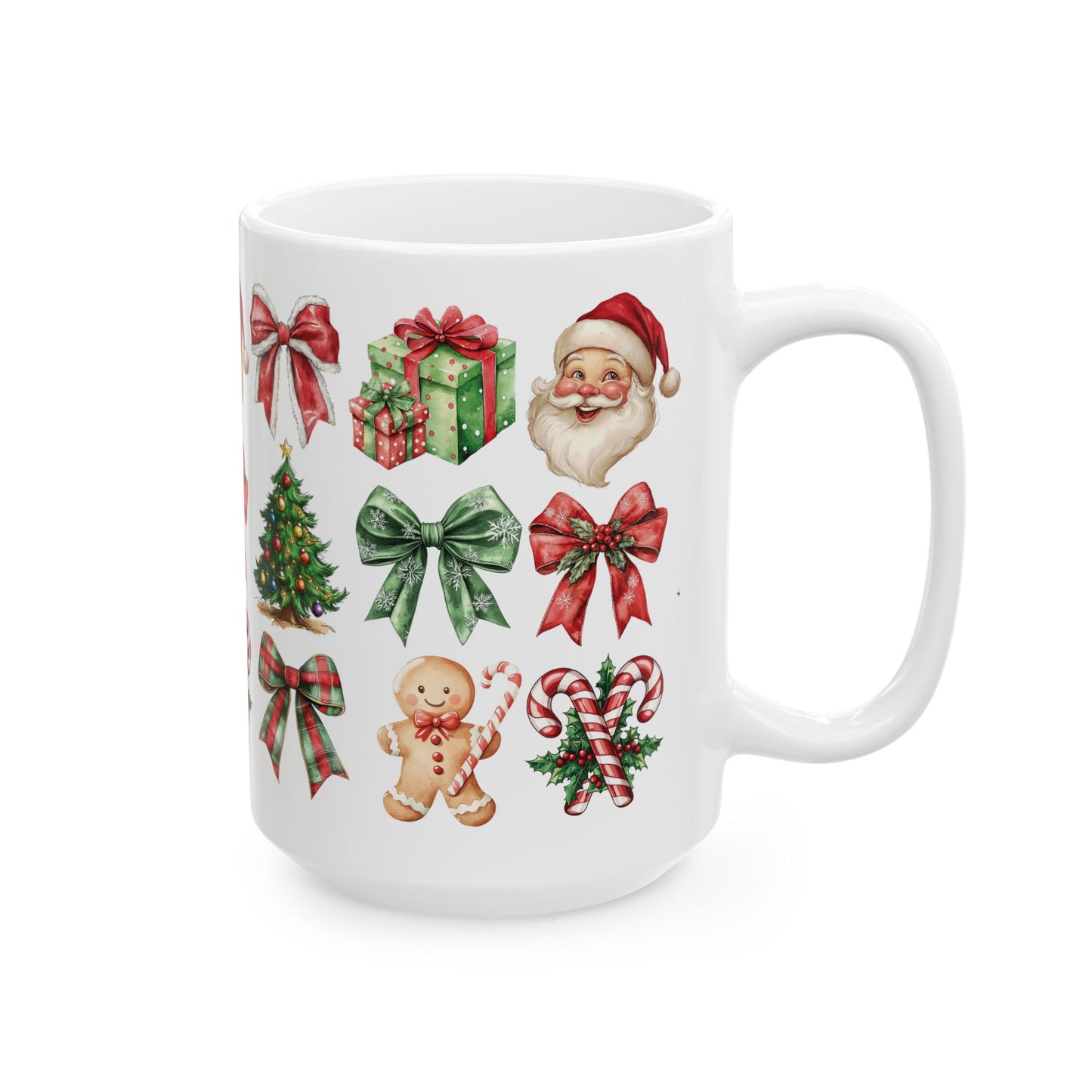 Christmas and bows, Ceramic Mug 11oz & 15 oz