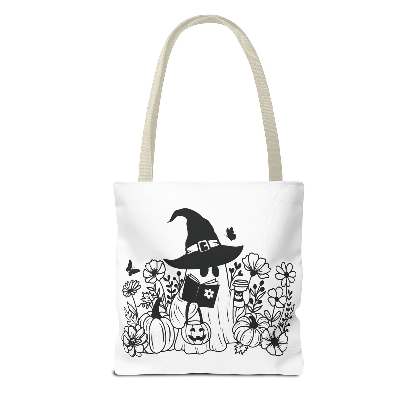 Cozy boo reading, Tote Bag (AOP)