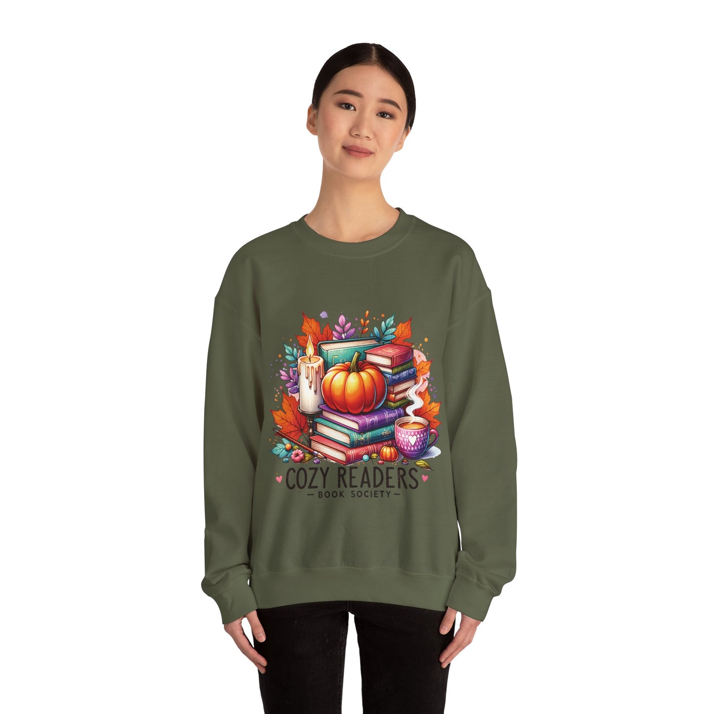 Cozy reader book society, ™ Crewneck Sweatshirt ( no sleeve design )