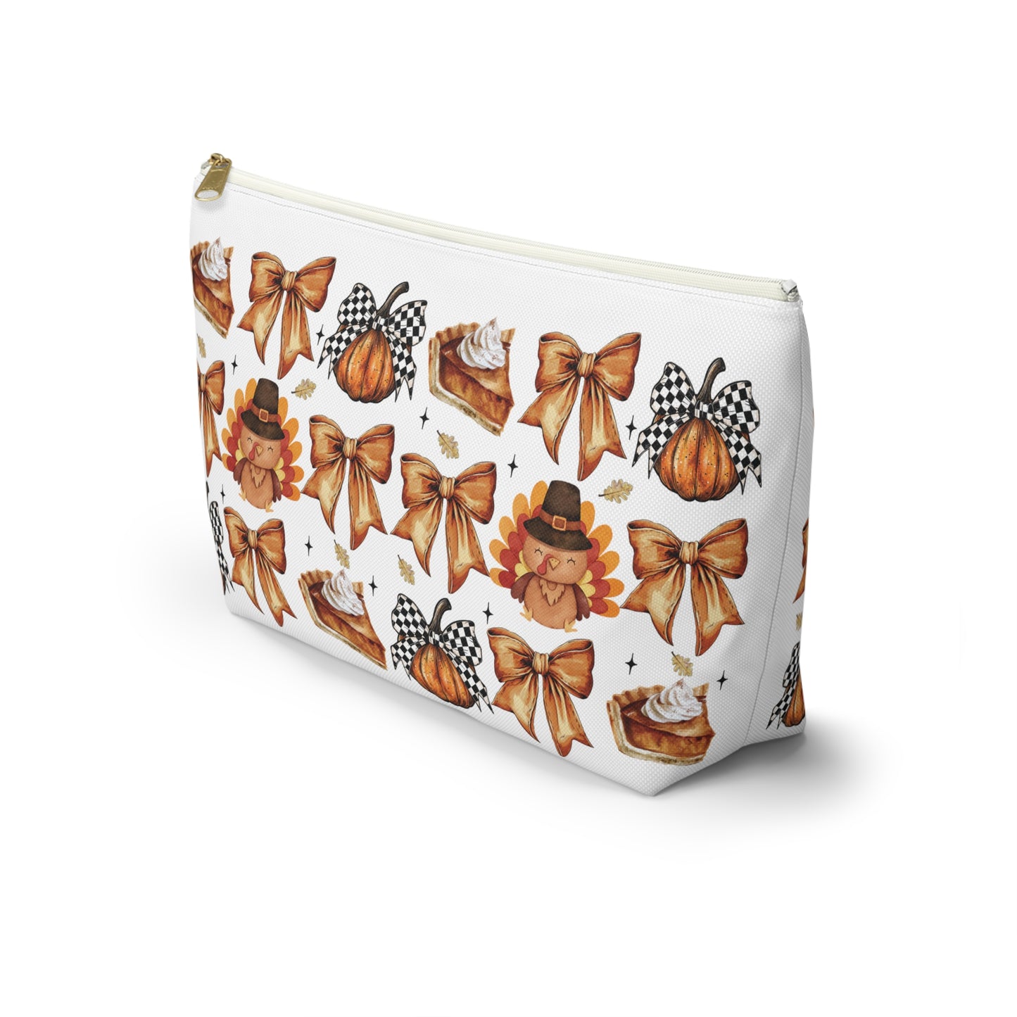 Thanksgiving and bows,  Accessory Pouch w T-bottoms