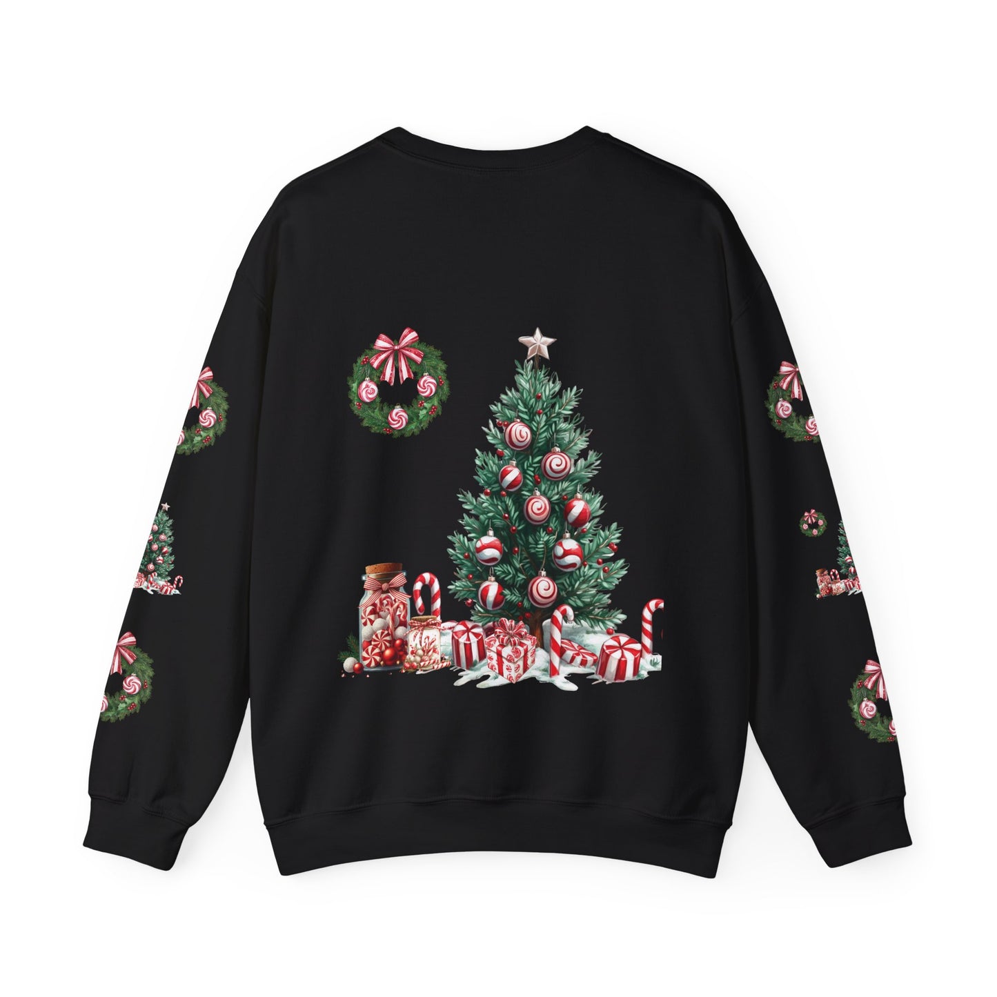 Peppermint Christmas, ™ Crewneck Sweatshirt ( sleeve design )